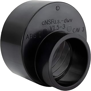 RecPro RV Eccentric Tank Reducer Black 3" Spigot to 1 1/2" Hub | RV Plumbing | RV Waste Water System Parts