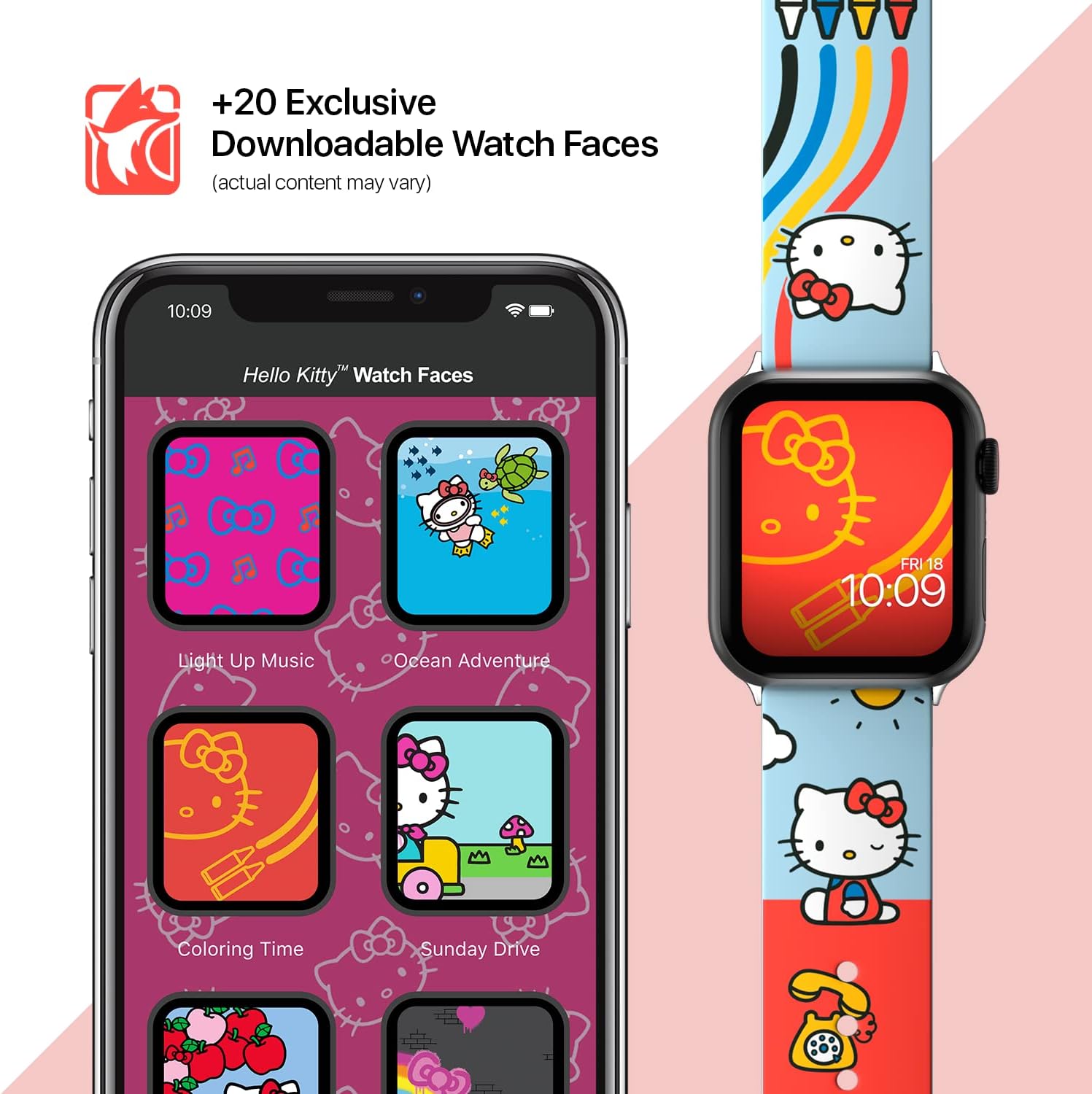 Hello Kitty Smartwatch Band - Officially Licensed, Compatible with Apple Watch (not Included)