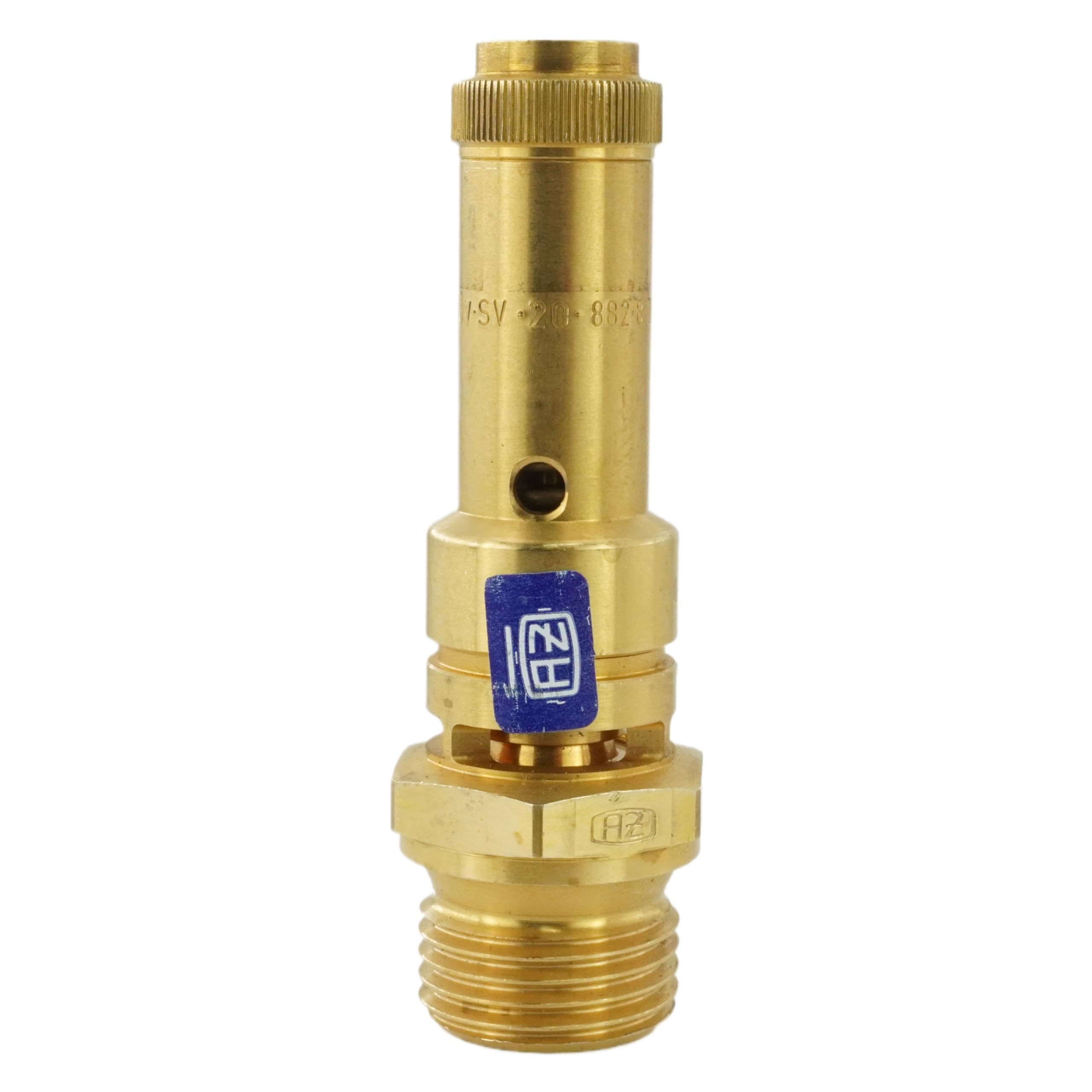 fittingstore - Soupapes de sécurité TÜV (DN8), 6 à 20 bar, soupape de surpression en laiton pour compresseur (filetage : G 3/8", pression de déclenchement : 11 bar)