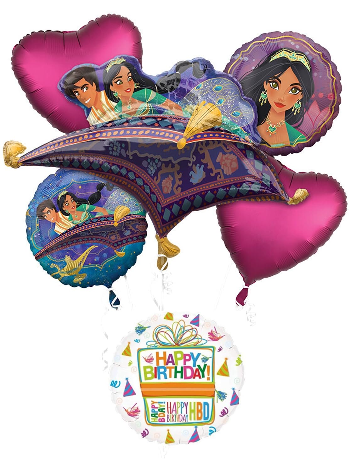 Aladdin Birthday Party Supplies Princess Jasmine Magic Flying Carpet Balloon Bouquet Decorations