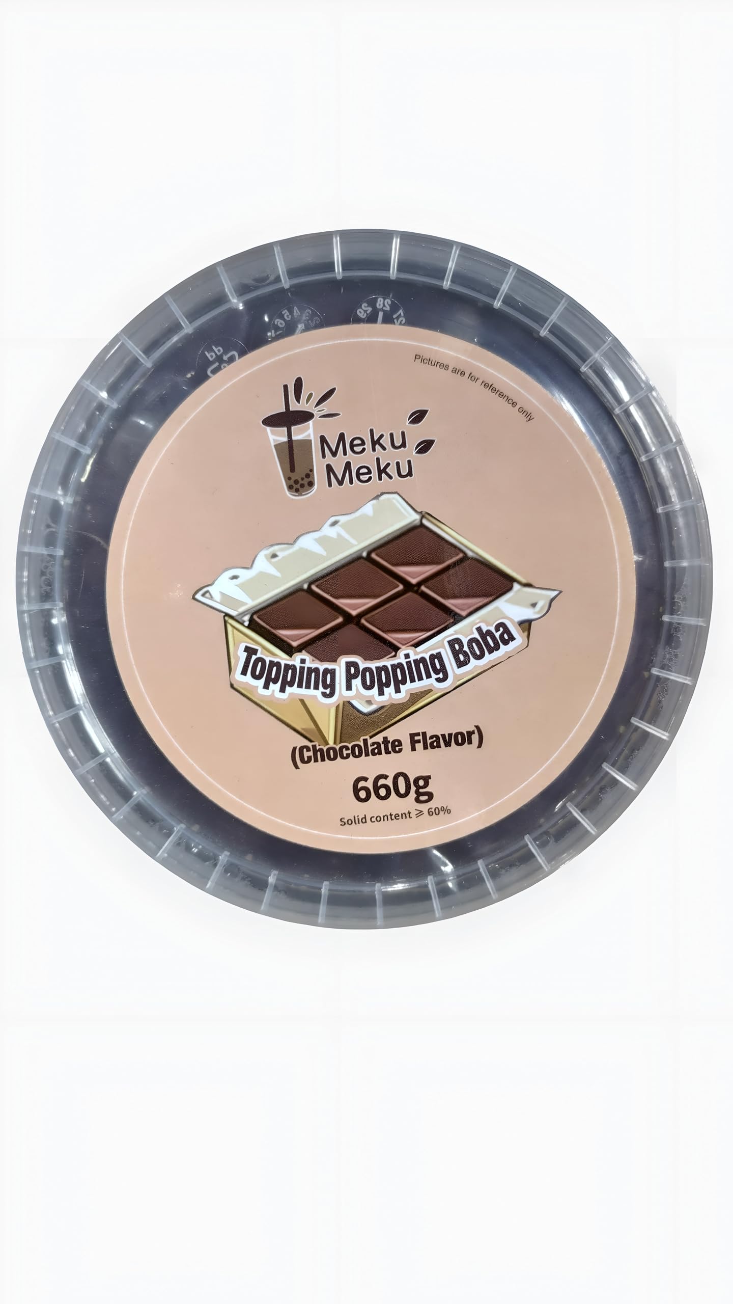 Meku Meku Chocolate Flavoured Popping Boba Pearls, 668g, Soft and Chewy, for Bubble Tea