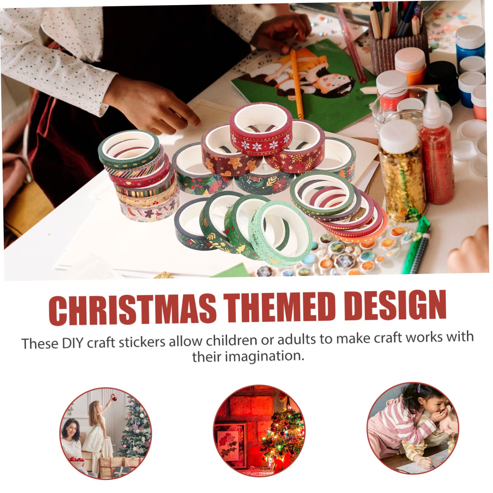 NUOBESTY 84rollen Weihnachts-washi-tape Mit Festlichem Design Für Scrapbooking Und Bastelprojekte Dekorative Klebebänder Für Weihnachtsfeiern Und -handwerke