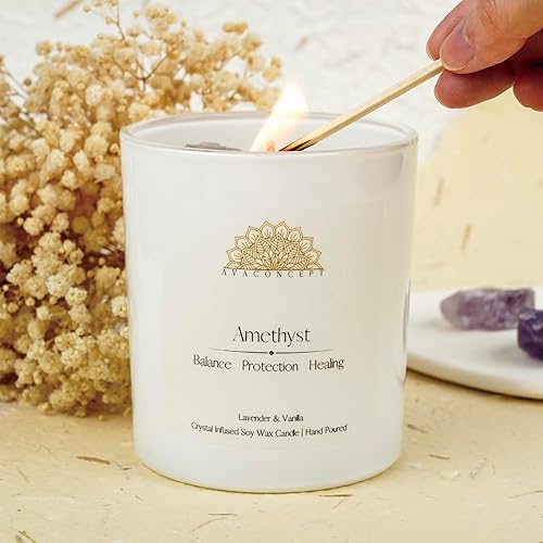 Miniatura 3 de Ava Concept Vela perfumada de cristal de 10 onzas (lavanda y vainilla)