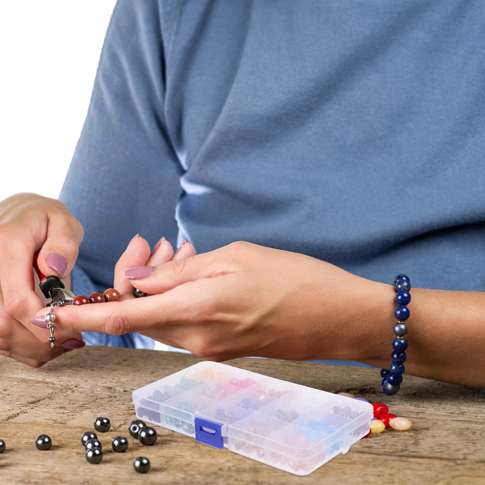 ABOOFAN 300 Stück Glasperlen in Tropfenform Bunte Schmuckperlen für Armbänder und Kreative Selbstgemacht Bastelarbeiten Praktische Kasten mit 15 Verschiedenen Farben
