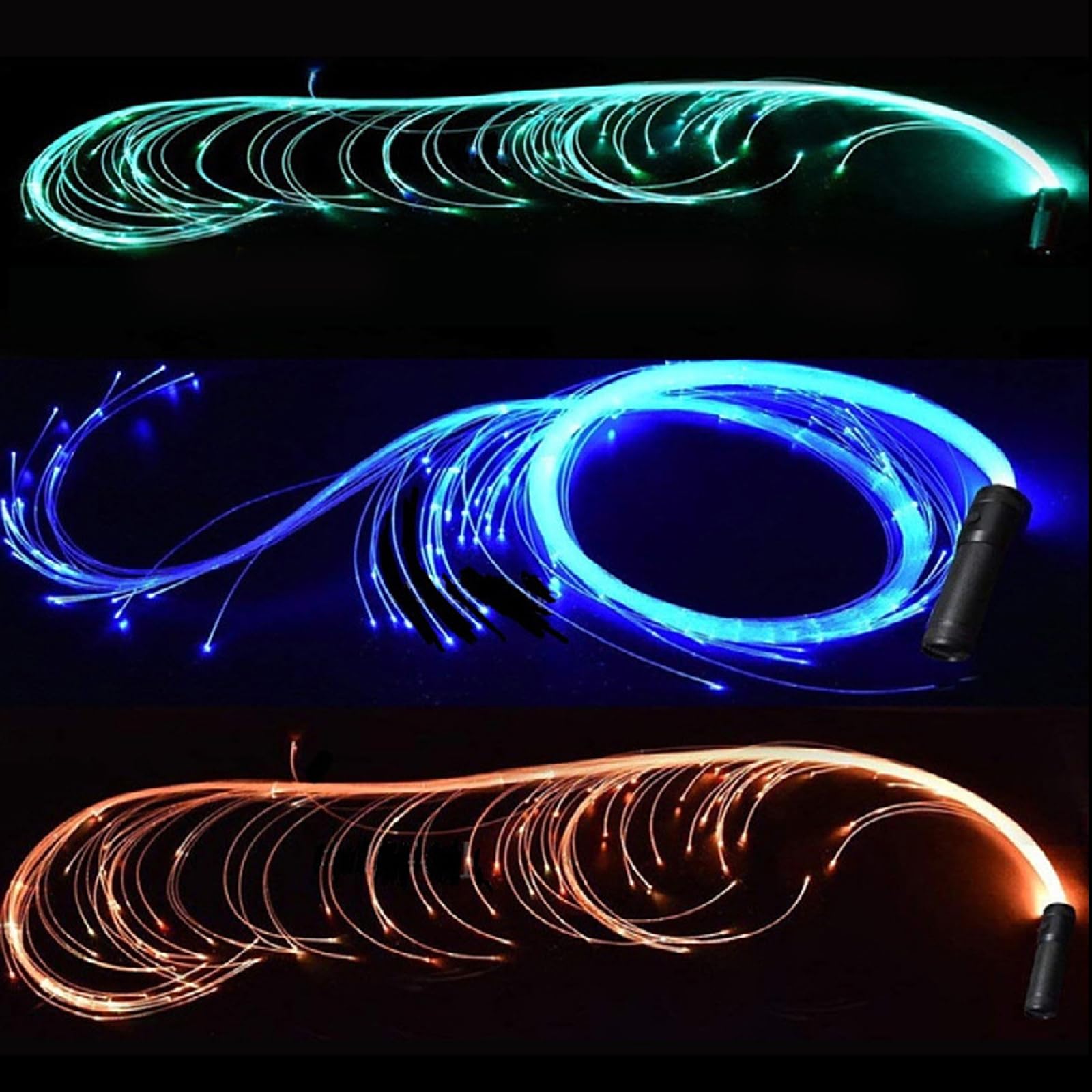 Joycabin Led Whip, Led Glass Fiber Space Whip, Bright Whip Recharge, Led Light Whip con 7 colores y 4 modos de iluminación para Carnaval, fiesta, festival de música, espectáculo de baile
