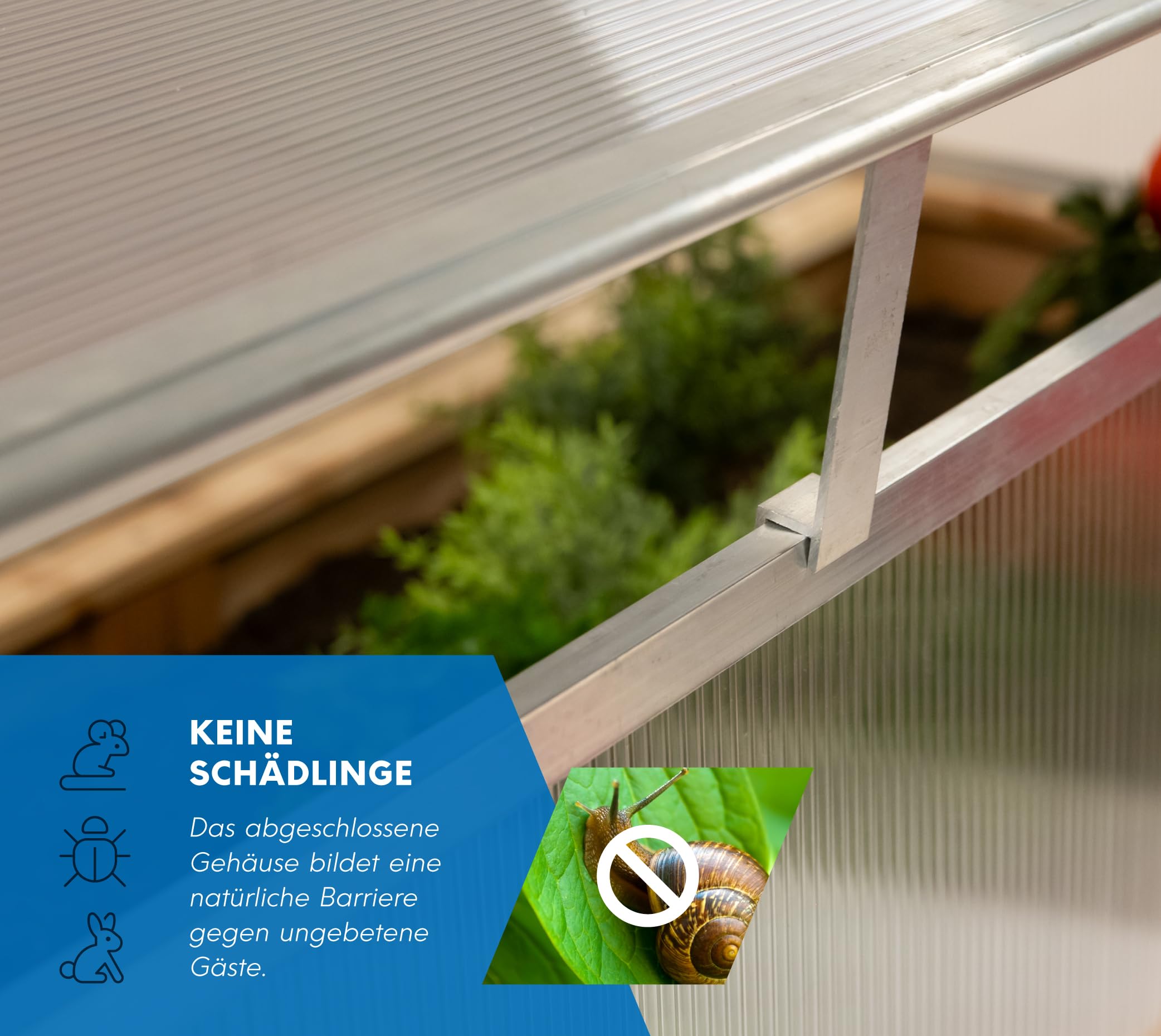 Westmann Aluminium Frühbeetaufsatz Genus 170 | Hochbeetabdeckung mit Polycarbonat-Doppelstegpaneelen | Zubehör für Hochbeet Klassik 170 | Silber | 165x85x41 cm