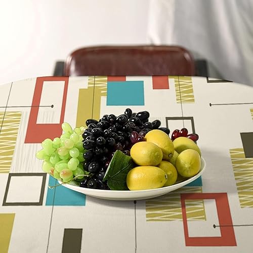 Miniatura 1341 de Mantel floral hippie, diseño retro de los años 70, naranja, rosa, azul, floral, bohemio, estampado estético de margaritas, para fiesta, picnic