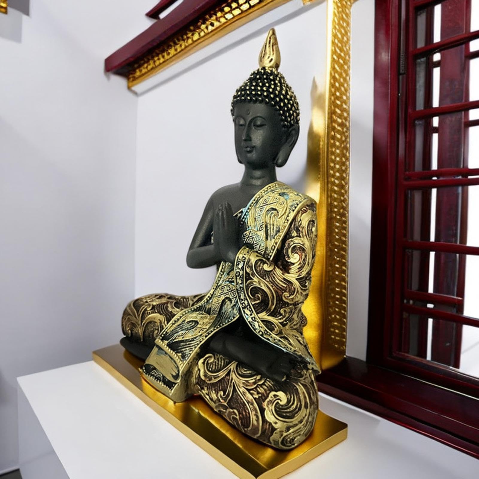 Statue Du Bouddha | Sculptures De Jardin De Bouddha | Figurines De Bouddha De Collection, Ornement De Jardin Pacifique, Décor De Jardin Zen Avec Caractéristiques De Méditation, Statue De Bouddha