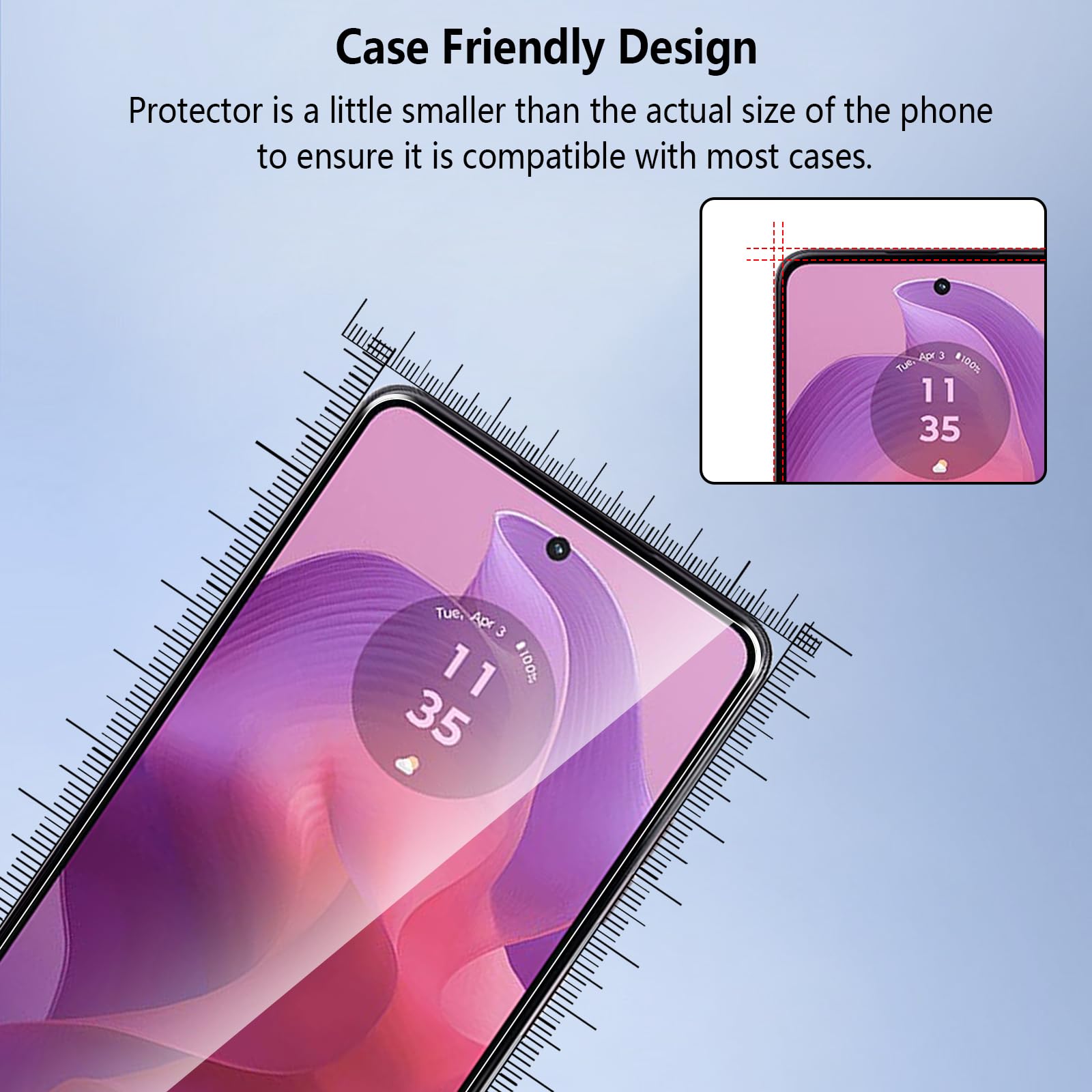 Pollachi [3 Pezzi Vetro Temperato per Motorola Moto G24 2024,Durezza 9H Anti Graffio,Anti-Impronte Senza Bolle,Pellicola Protettiva per Moto G24 2024