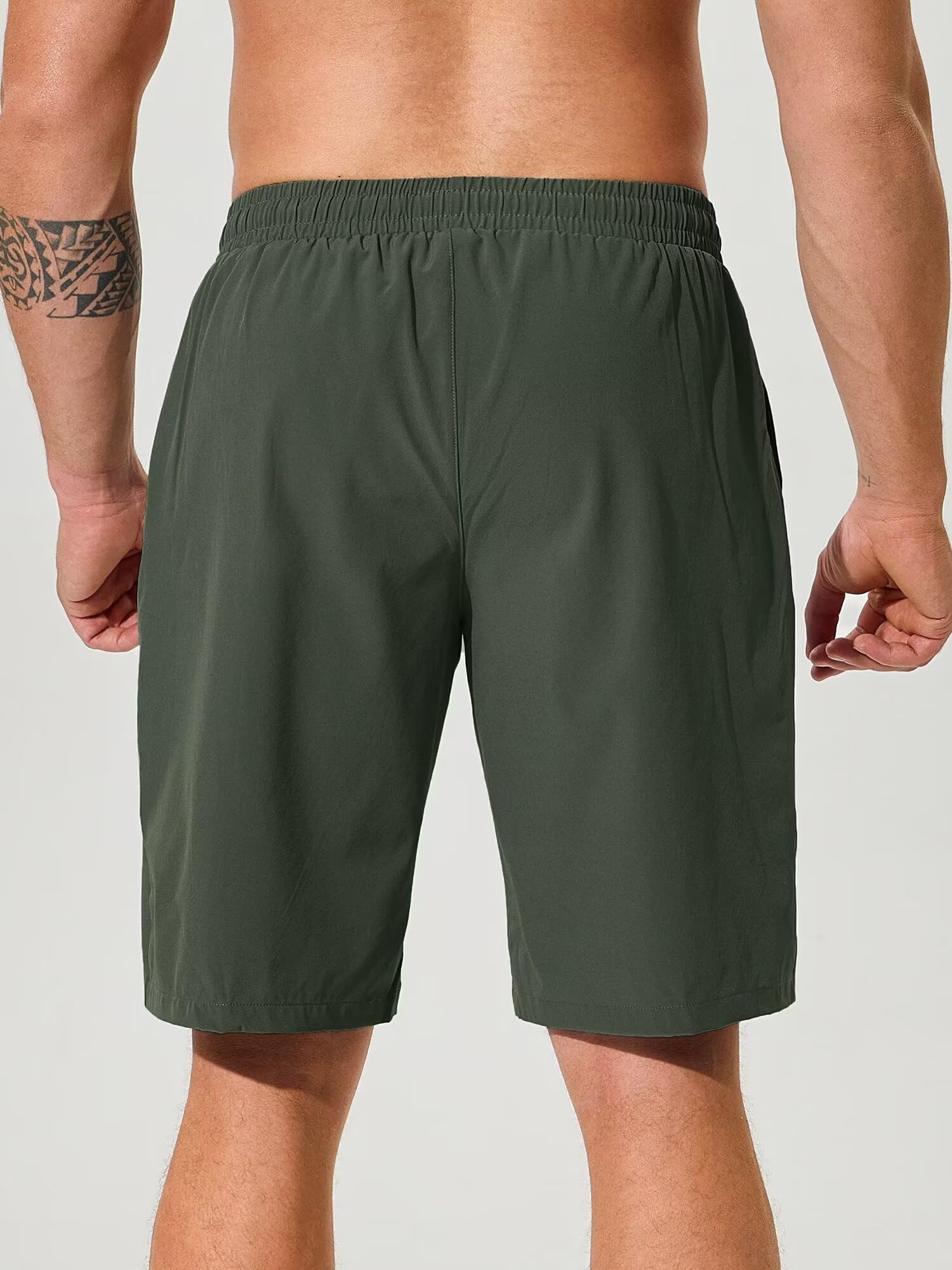 SILKWORLD Confezione da 2 pantaloncini sportivi da uomo per corsa, allenamento, 22,9 cm, ad asciugatura rapida, per sport, palestra, con tasche con cerniera