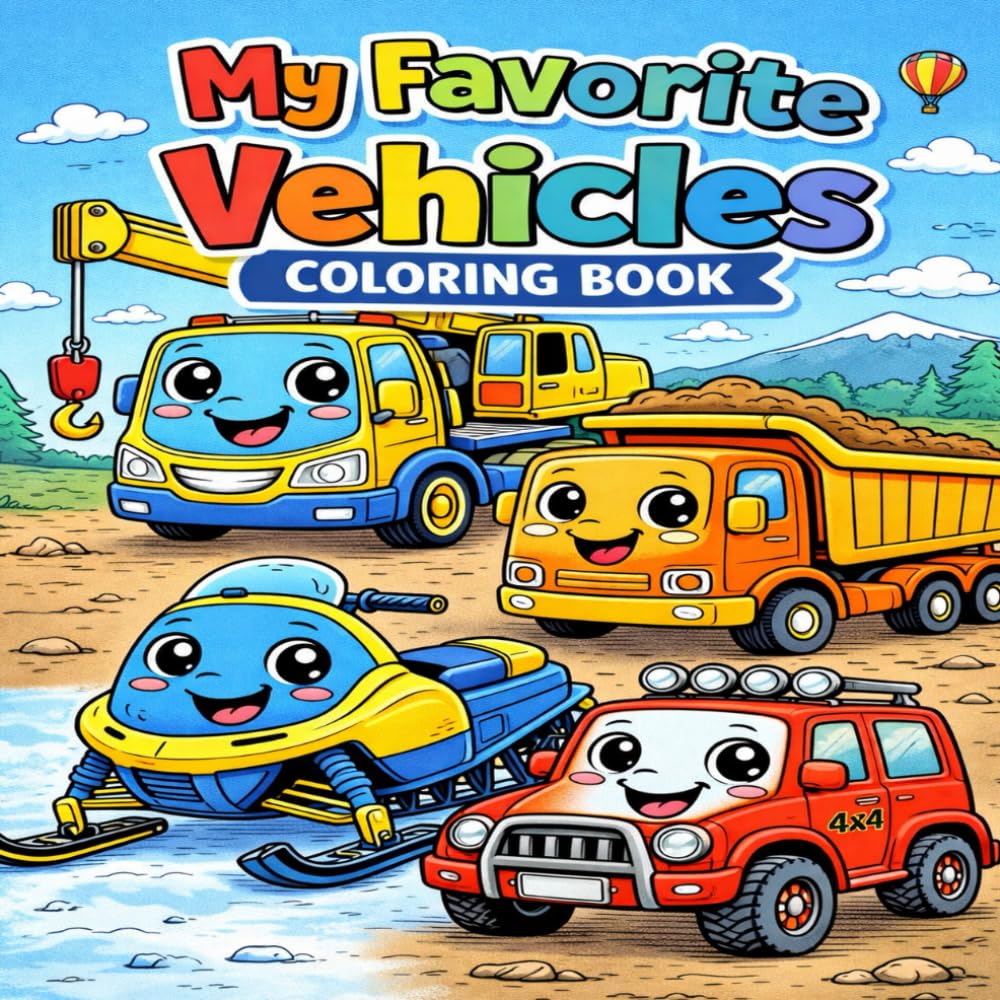 My Favorite Vehicles Coloring Book: Coloring Book for children