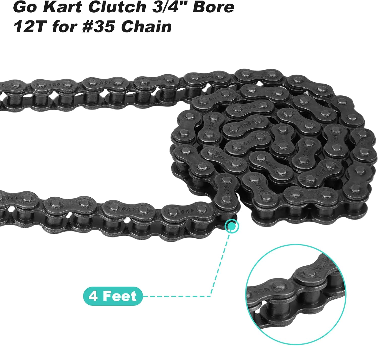 Go Kart Clutch 3/4 Bore 12T with #35 Chain, for Predator 212 Centrifugal Clutch Compatible with Honda GX160, GX200, GX140, GX120, GC160, GC190, Harbor Freight, Briggs and Stratton Tecumseh