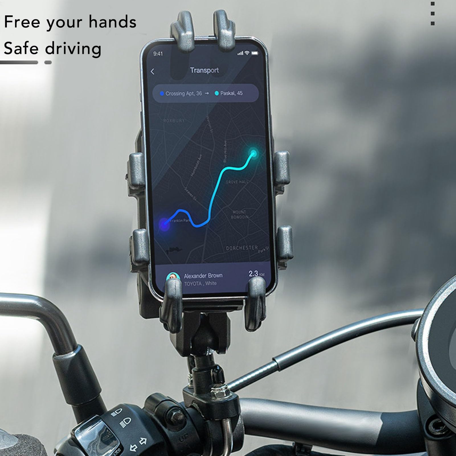 Soporte para teléfono móvil para bicicleta en forma de U Aleación de aluminio a prueba de golpes Soporte universal ajustable para manillar para ciclismo Moto Accesorios para
