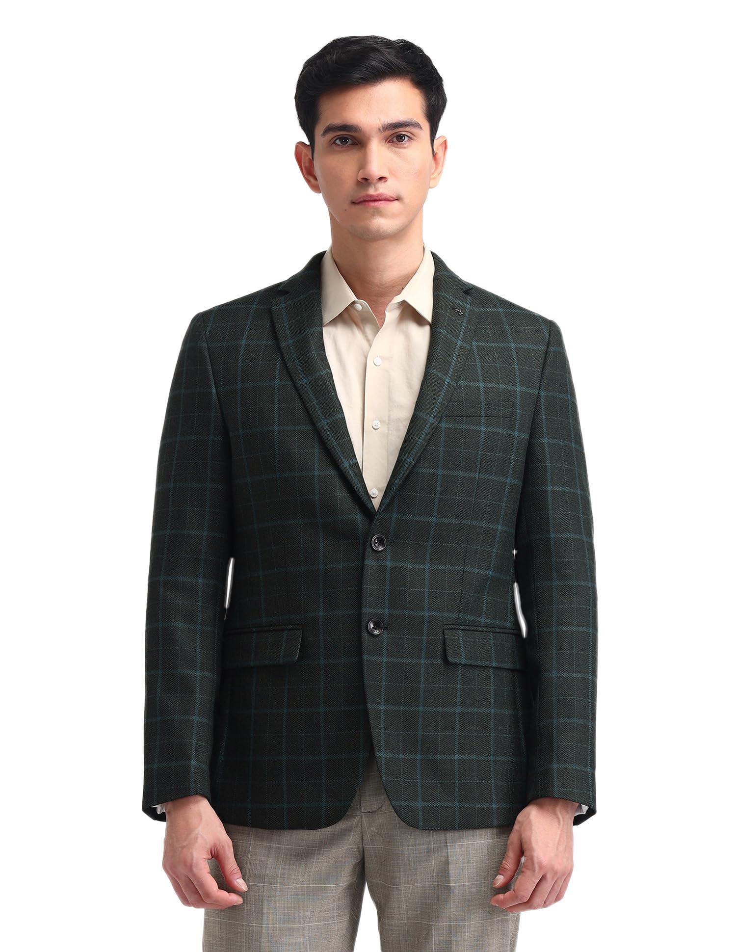 arrow Mens Green Long Sleeve Polyester Classic Business Casual Blazer (ARAIBZ5108_Green_)-picture-24