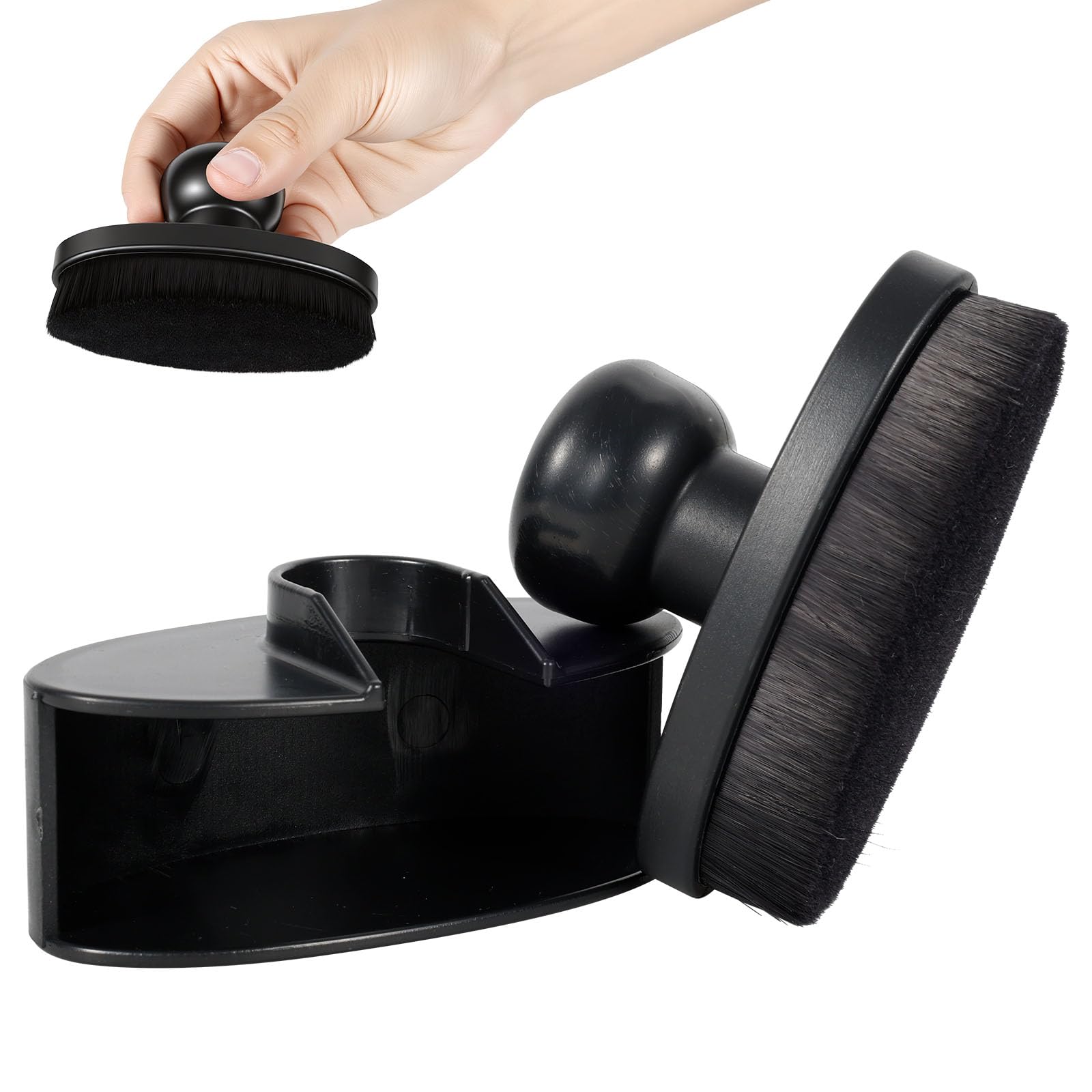 Tire Shine Applicator Brush Automotive Tire Dressing Applicator Brush with Storage Stand High Density Tires Brushes