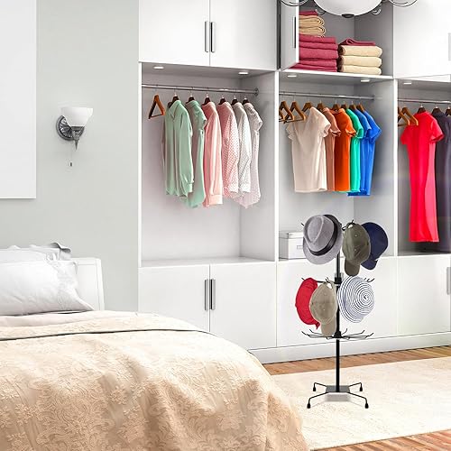 Miniatura 2 de Estante de sombrero de pie Soporte de exhibición de sombreros de 3 niveles Soporte de exhibición de metal Soporte de exhibición al por menor de