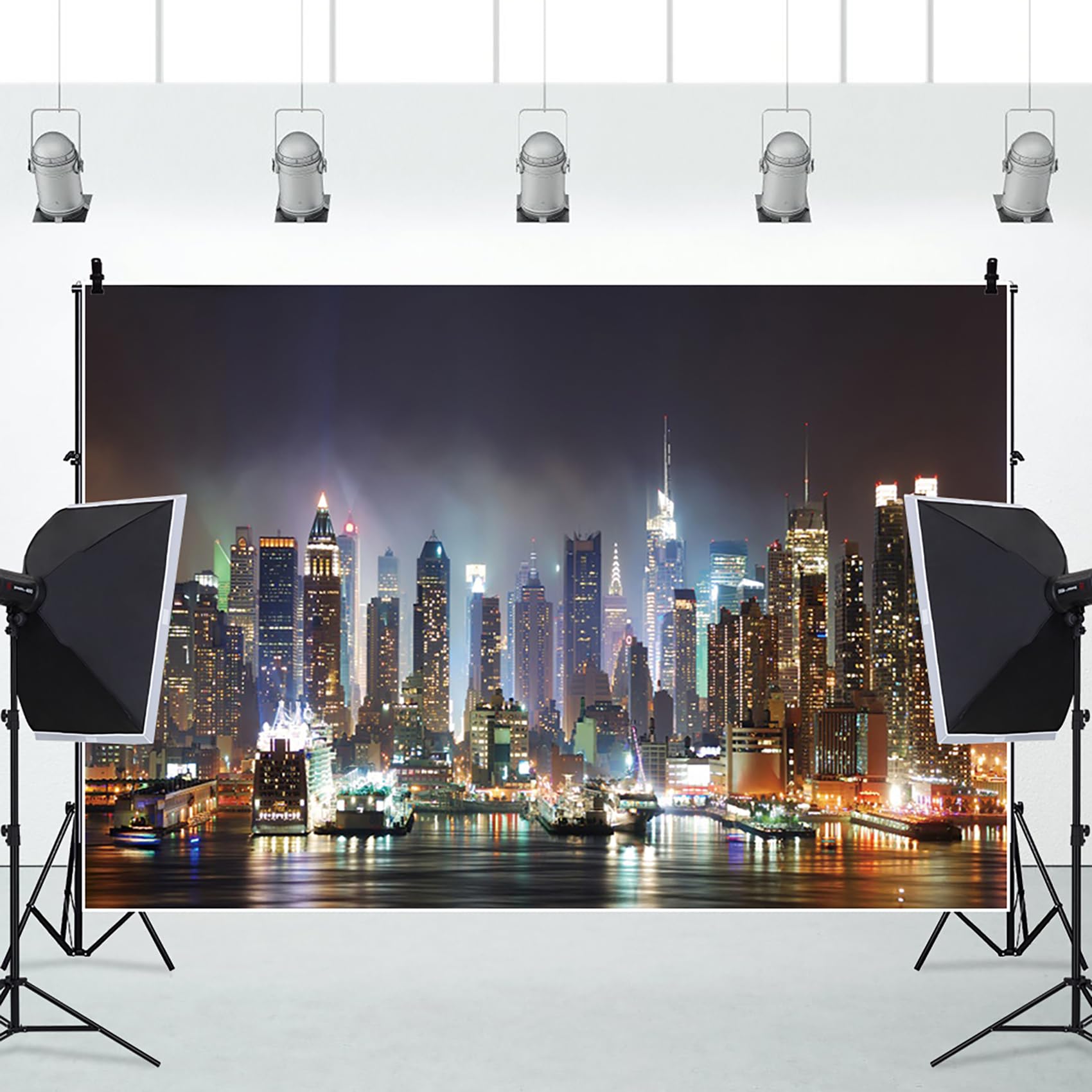 Party City CSFOTO 8x6.5ft City Backdrop Modern City Night Scene Theme ...