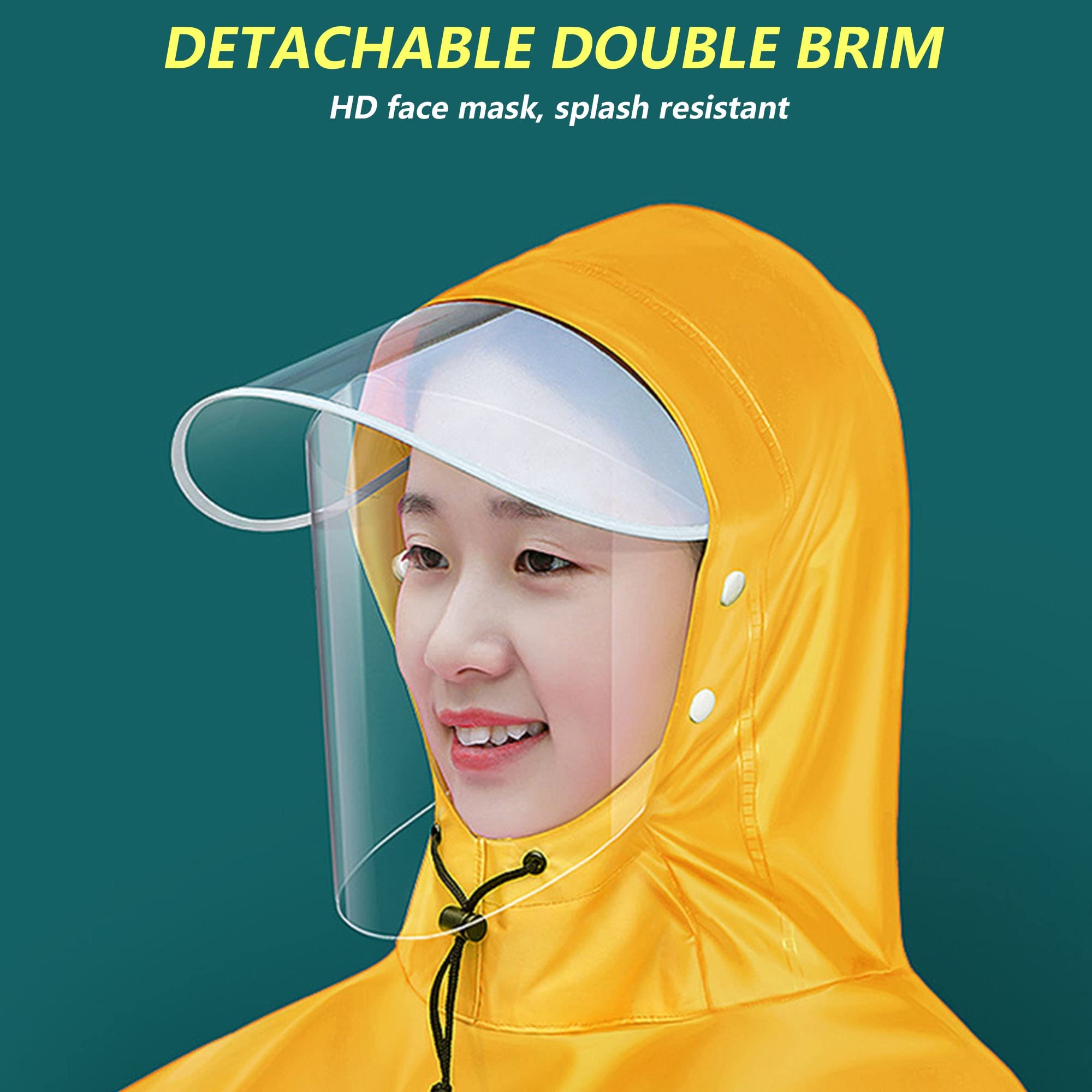 Imperméable à Capuche Poncho de Pluie Léger Imperméable Veste Hommes Femmes Adultes Anti-Tempête Imperméables Imperméables Réutilisables pour Moto, Scooter de Mobilité, Cyclisme