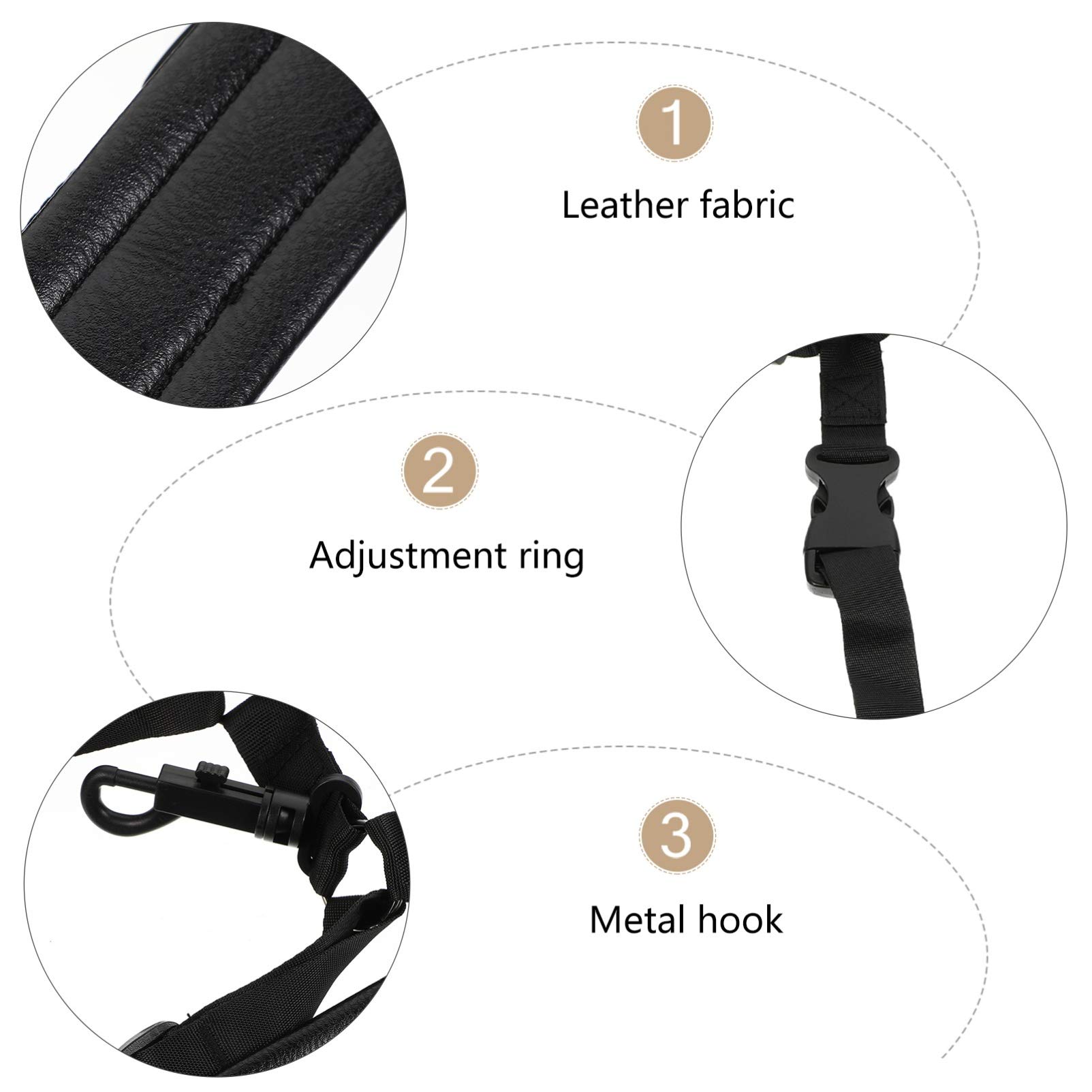 Imbracatura Sax a Doppia Spalla Regolabile Nera in Pelle Pu | Cintura per Sassofono, Struttura Fissa, Accessorio per Strumento a Fiato