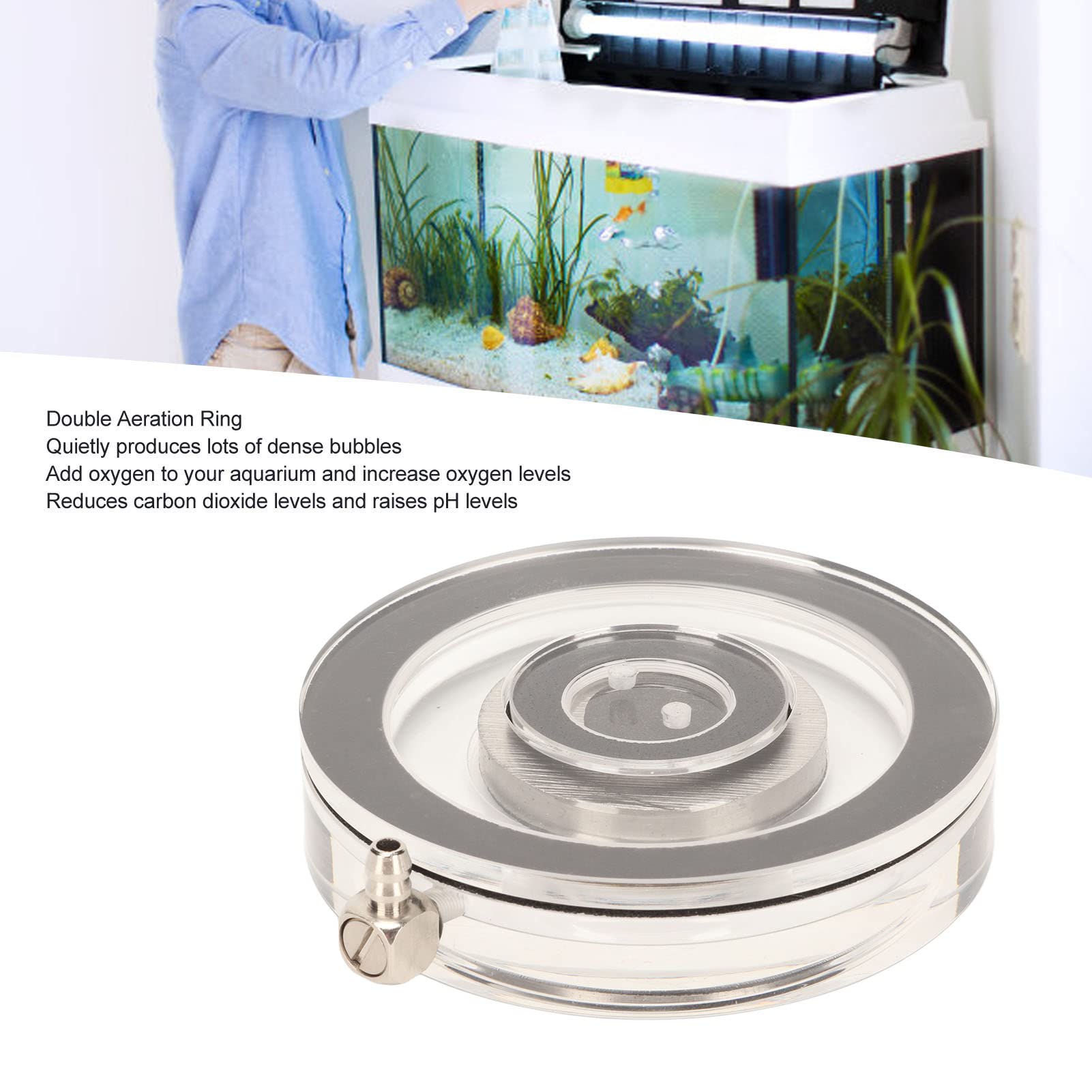 Aquarium-Luftsprudelstein, transparent, geräuscharm, Acryl-Blasendiffusor für Süßwasser- und Salzwasseraquarien