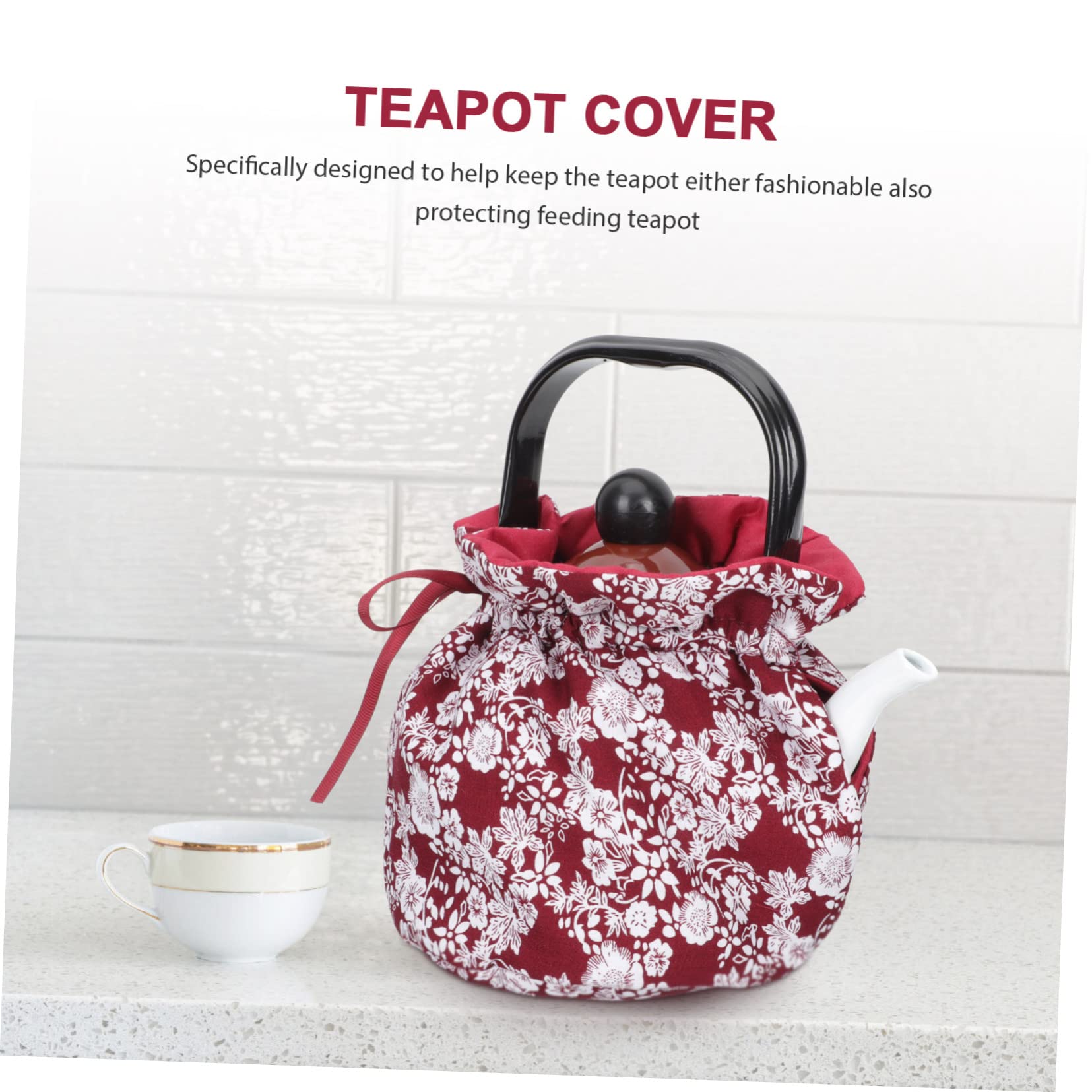 OKUMEYR Teapot Scald Cover Floral Prints Insulation Set Elegant for Tea Lovers