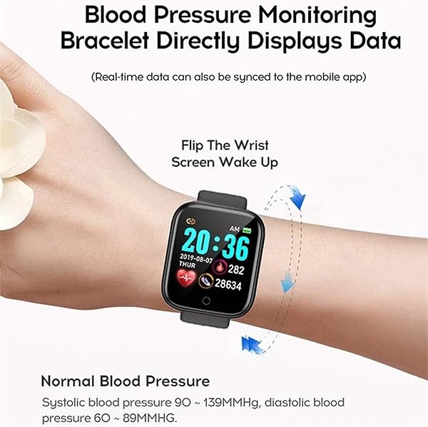 Smart Watch Uomo Uomo Donne Pressione sanguigna Palestra Braccialetto Braccialetto Smart Orologio Impermeabile Sport SmartWatch per Android iOS Color Y68 Black