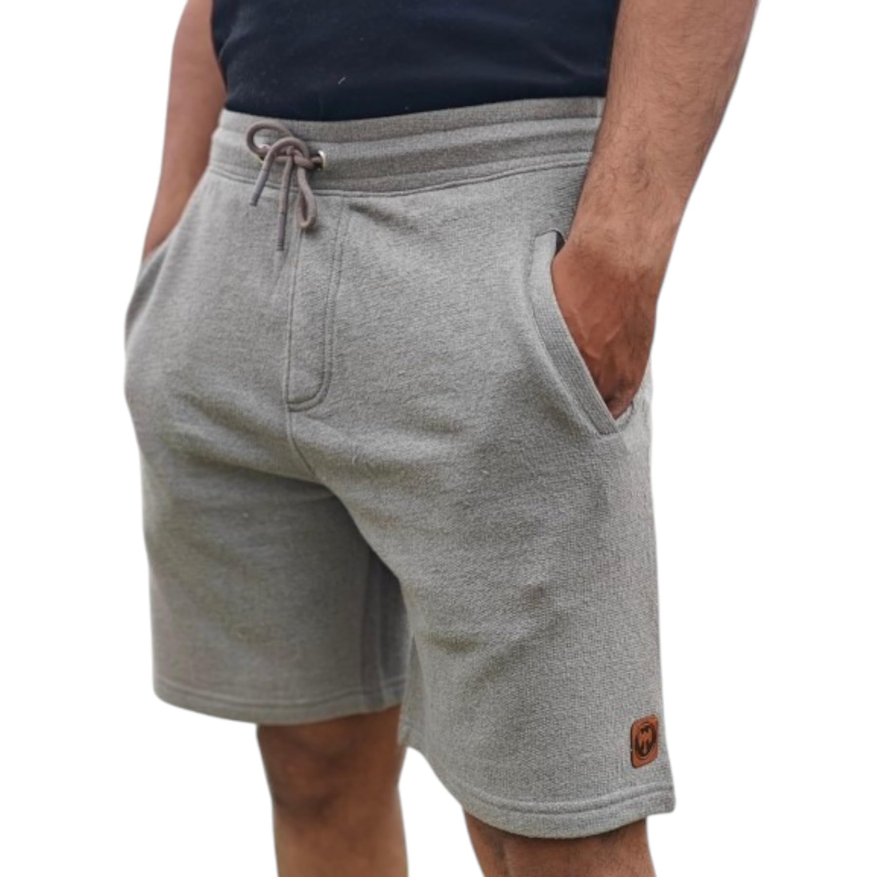tantrix Men's Casual Shorts with Drawstring Waist | Cotton Loopknit Fabric | Soft & Breathable Summer Wear with Side Pockets | Lightweight Regular Fit for Daily Comfort (Grey, M)-picture-20