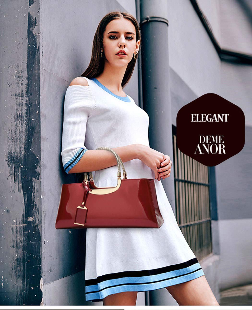 AINUOEY Donna Borse a Mano Borsa a Spalla Elegante Grandi Firmate Marca Tracolla Antifurto PU pelle 76610 1 pz
