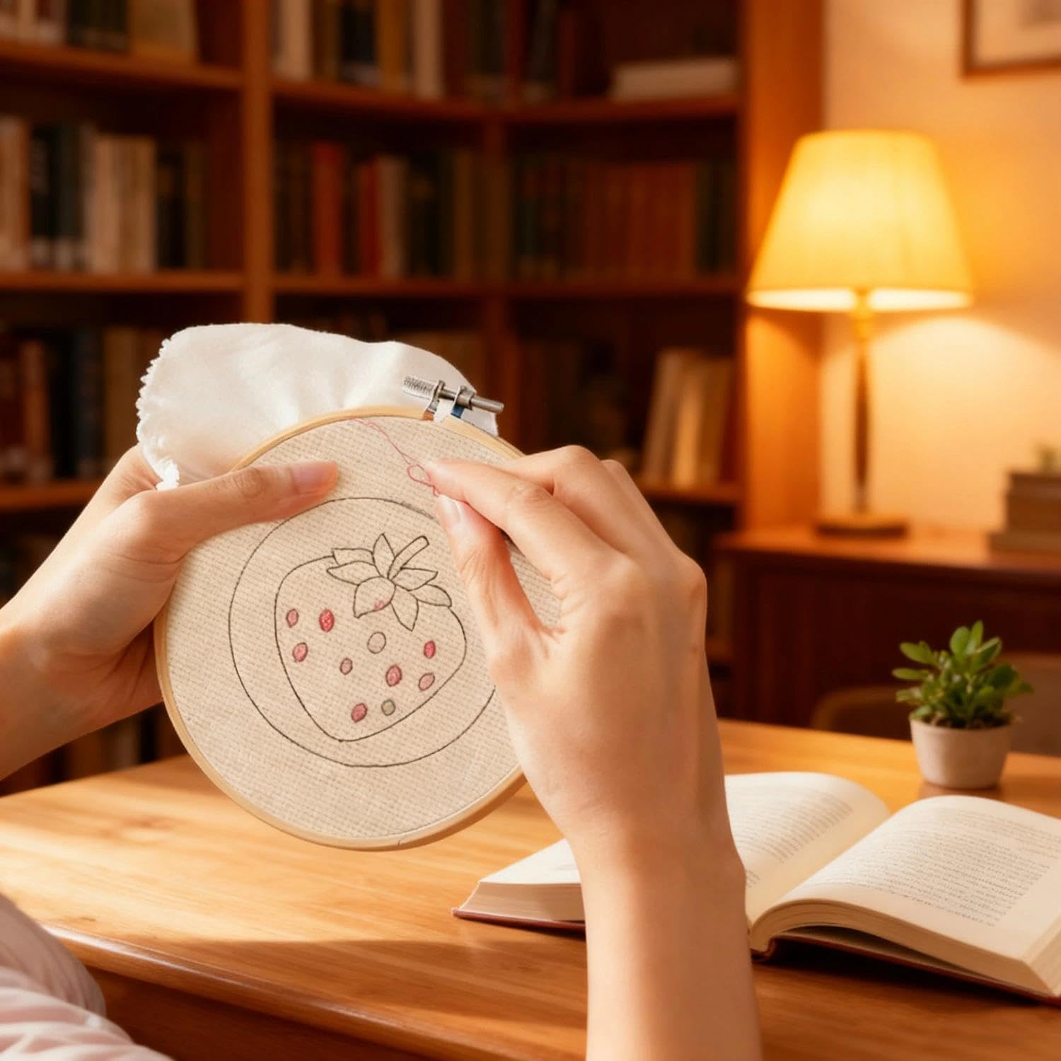 Set di 6 sottobicchieri Punch Needle, set da ricamo per principianti, set da ricamo per adulti con motivi, filato, telaio da ricamo, istruzioni e supporto, per fai da te, punto croce