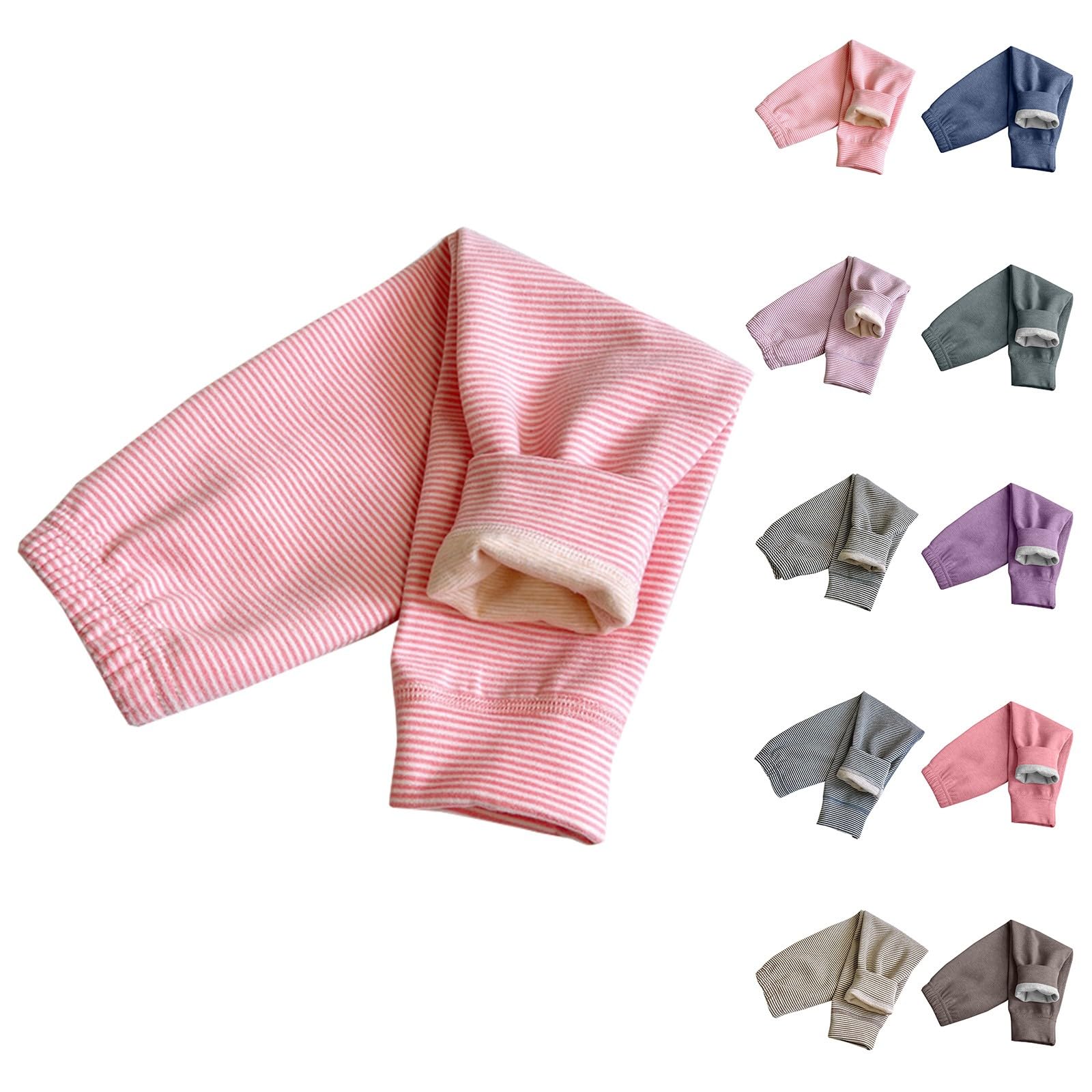 Girls Striped Leggings Fleece Lined Winter Thermal Pantyhose Teen Kids Comfort Stretchy Tights Warm Elastic Stockings