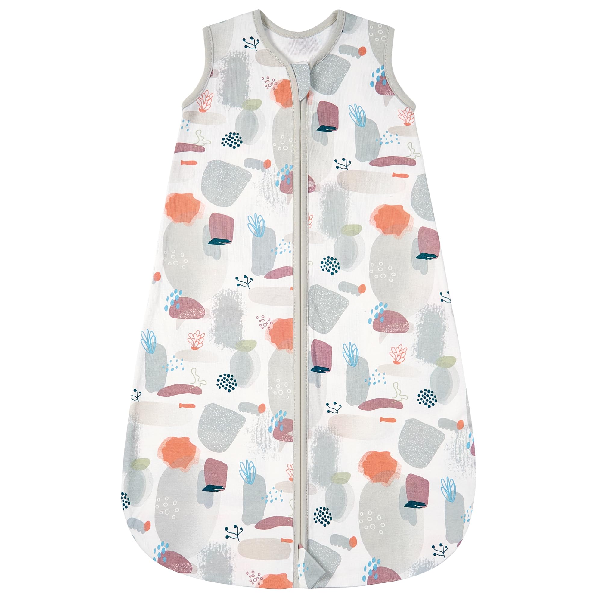 ZIGJOY Baby Sleeping Bag 0.5 Tog, 100% Cotton Summer Newborn Sleeping Bag Baby 6-12 Months, Toddler Sleep Sack Lightweight Sleep Bag,Grey Stone Sea — image 1