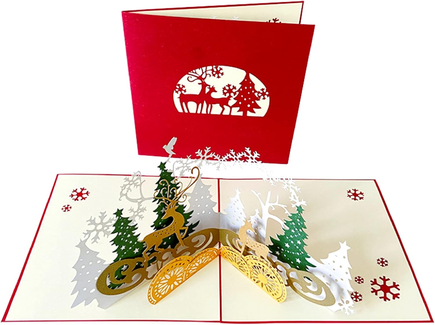 MYUBWTF Paper Merry Christmas Pop Up Card, Creative