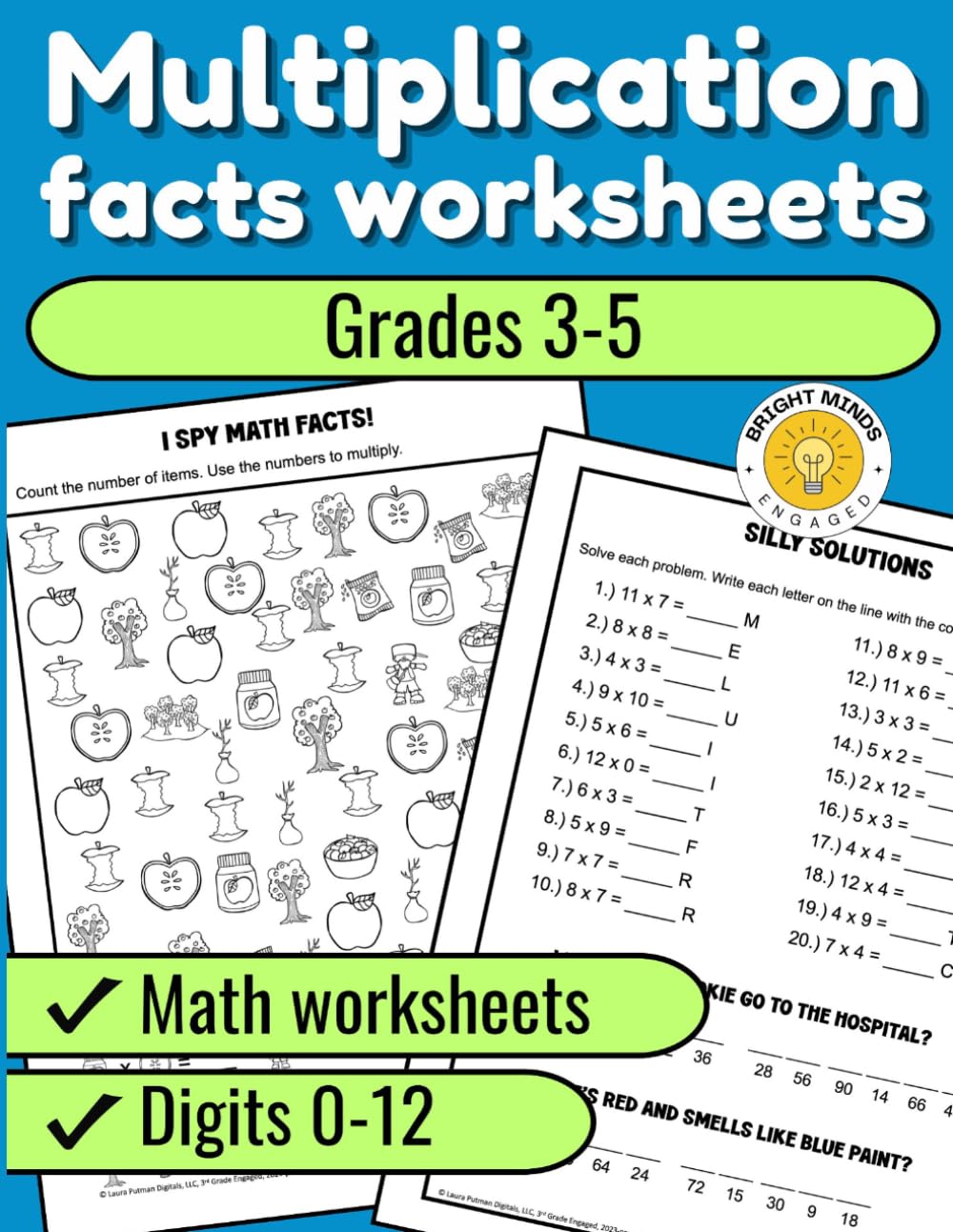 Multiplication Facts Worksheets: Grades 3-5 Digits 0-12 Math Worksheets (Multiplication Facts Practice for Kids)
