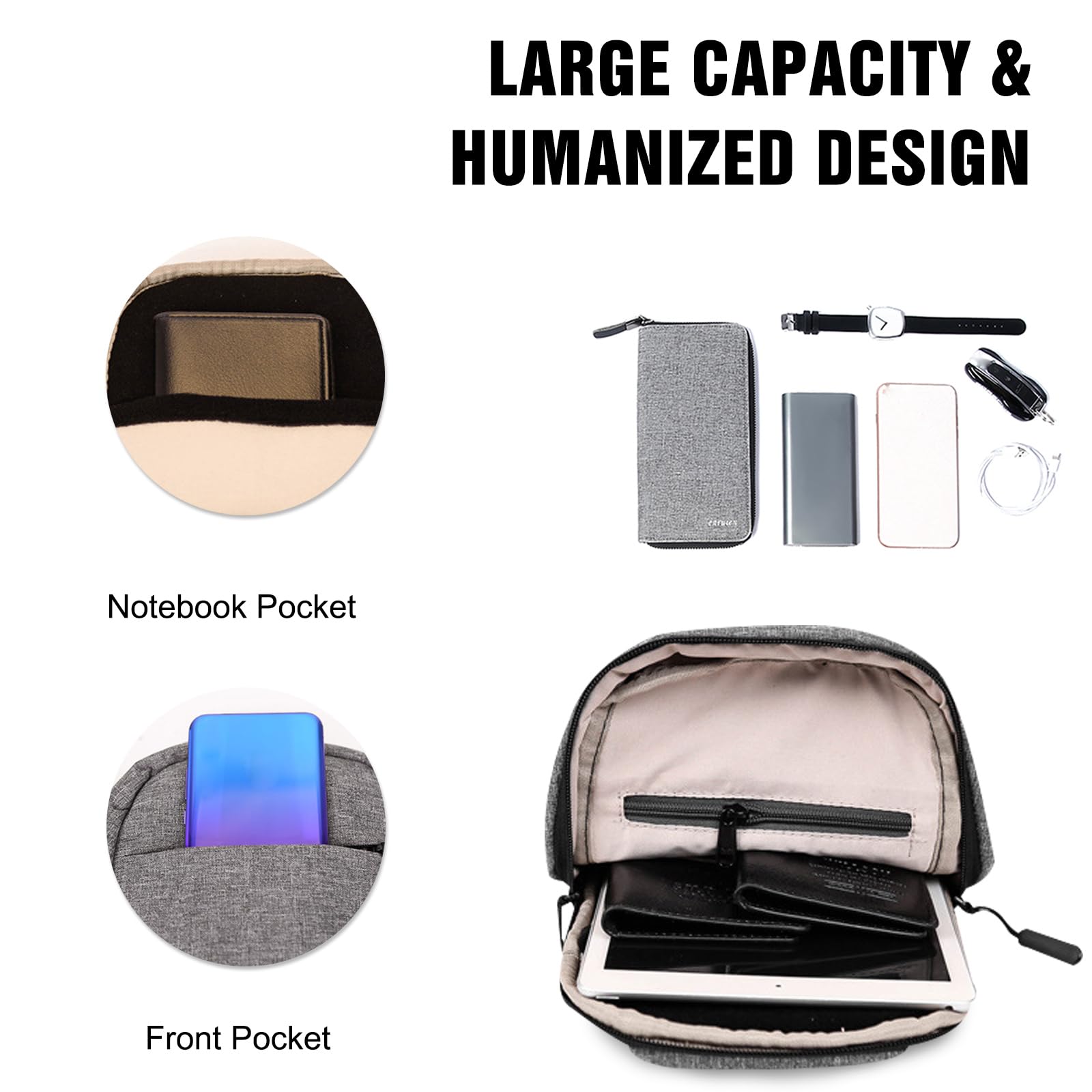 FANDARE Men Sling Shoulder Bag Crossbody Bag Motorcycle Chest Crossbody Bag Cover Pack for Hiking Cycling Travel Outdoor Sport Gym College Small Casual Backpack Black - Image 4