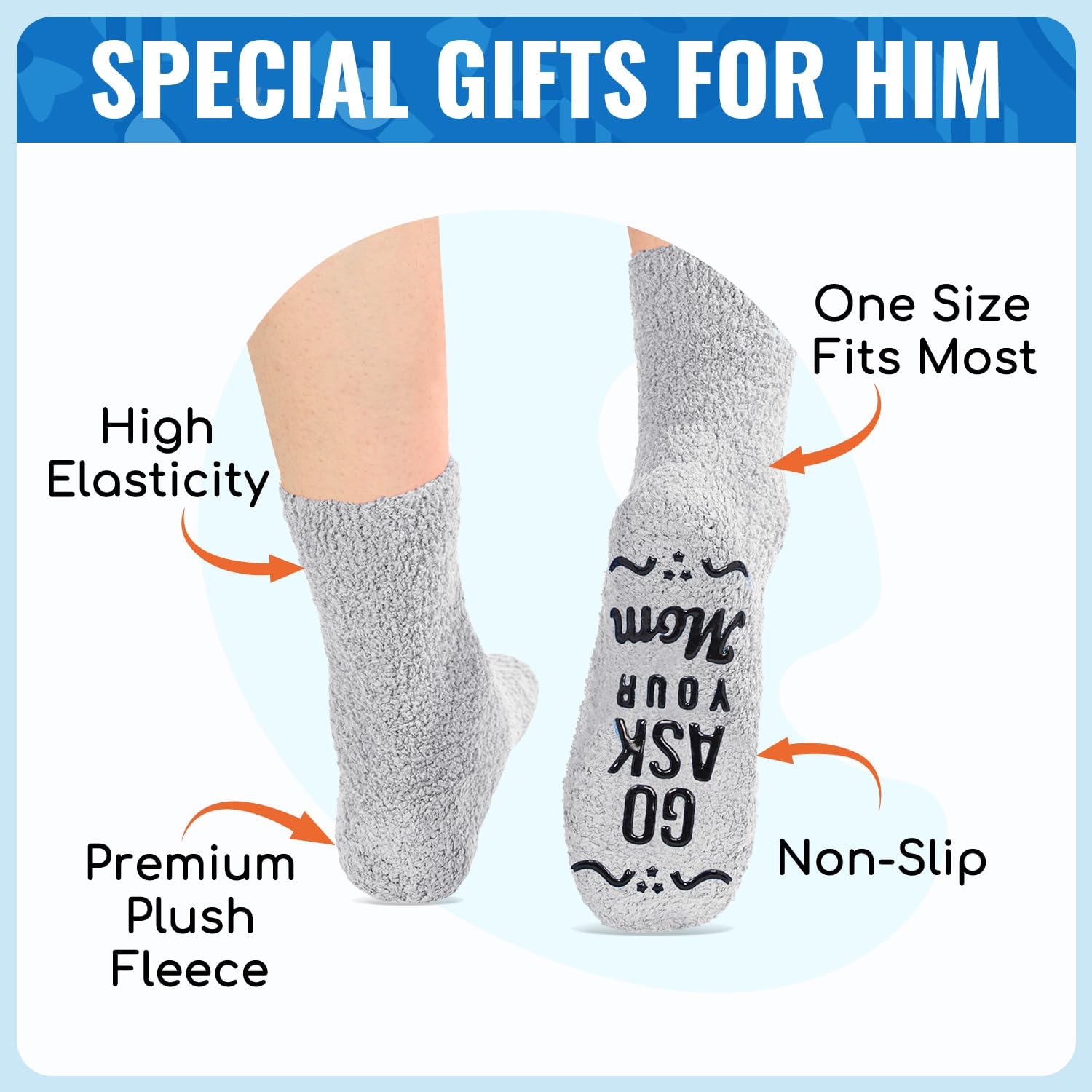 HAPPYPOP Fuzzy Socks for Men - Dad Gifts Fathers Day, Brother Gifts for Him - Image 5