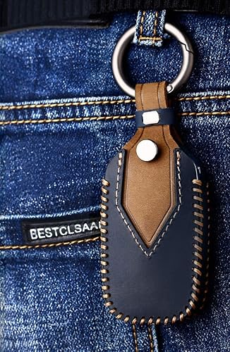 Miniatura 6 de SANRILY Funda para llavero compatible con Land Rover Discovery Sport para Jaguar XF con llavero de entrada sin llave, protector de llave de cuero,