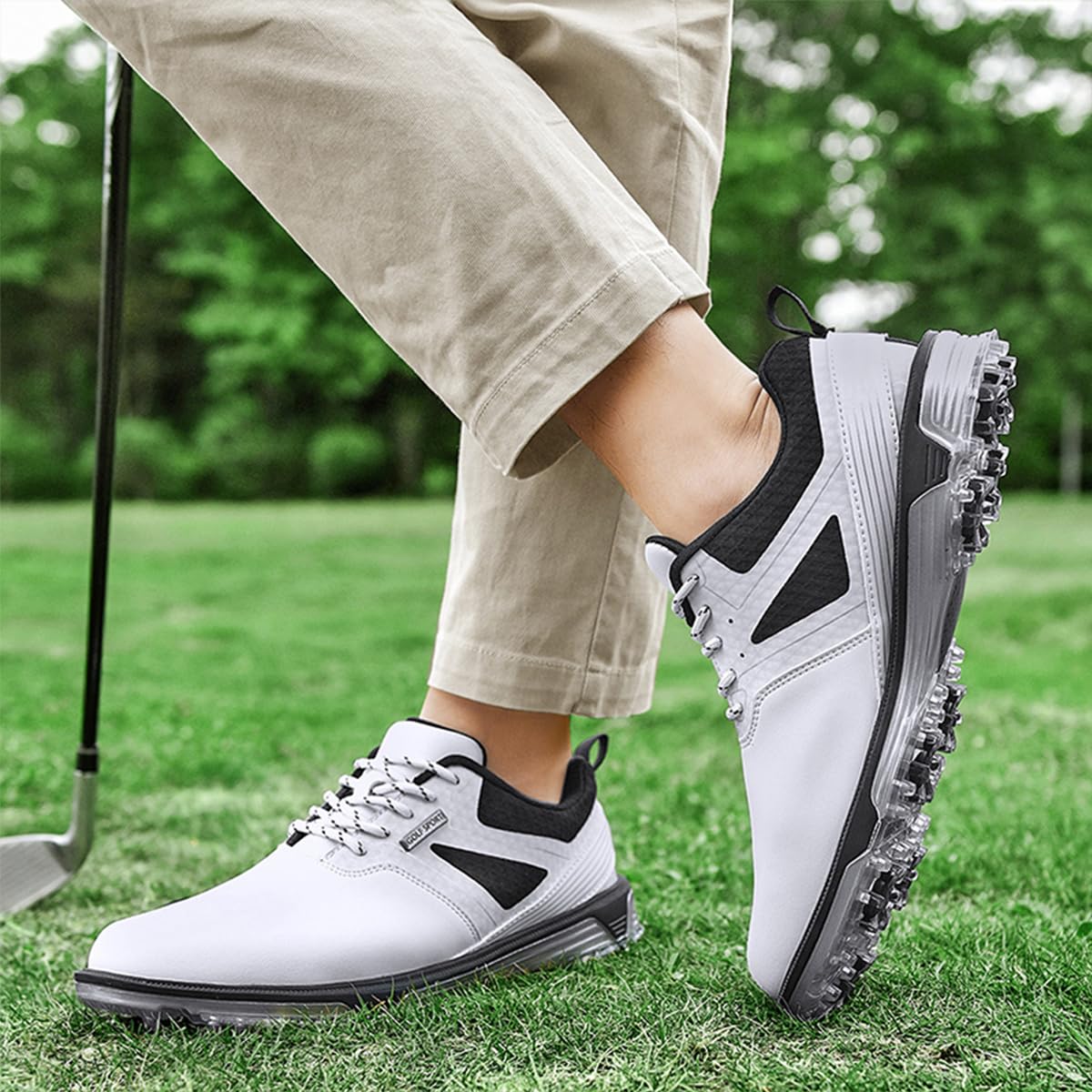 ULTIANT Chaussures de Golf Homme, Imperméables et Respirantes, avec Lacets Ajustables, Léger et Anti-Dérapant, Adaptées pour l'Entraînement et Le Jeu de Golf