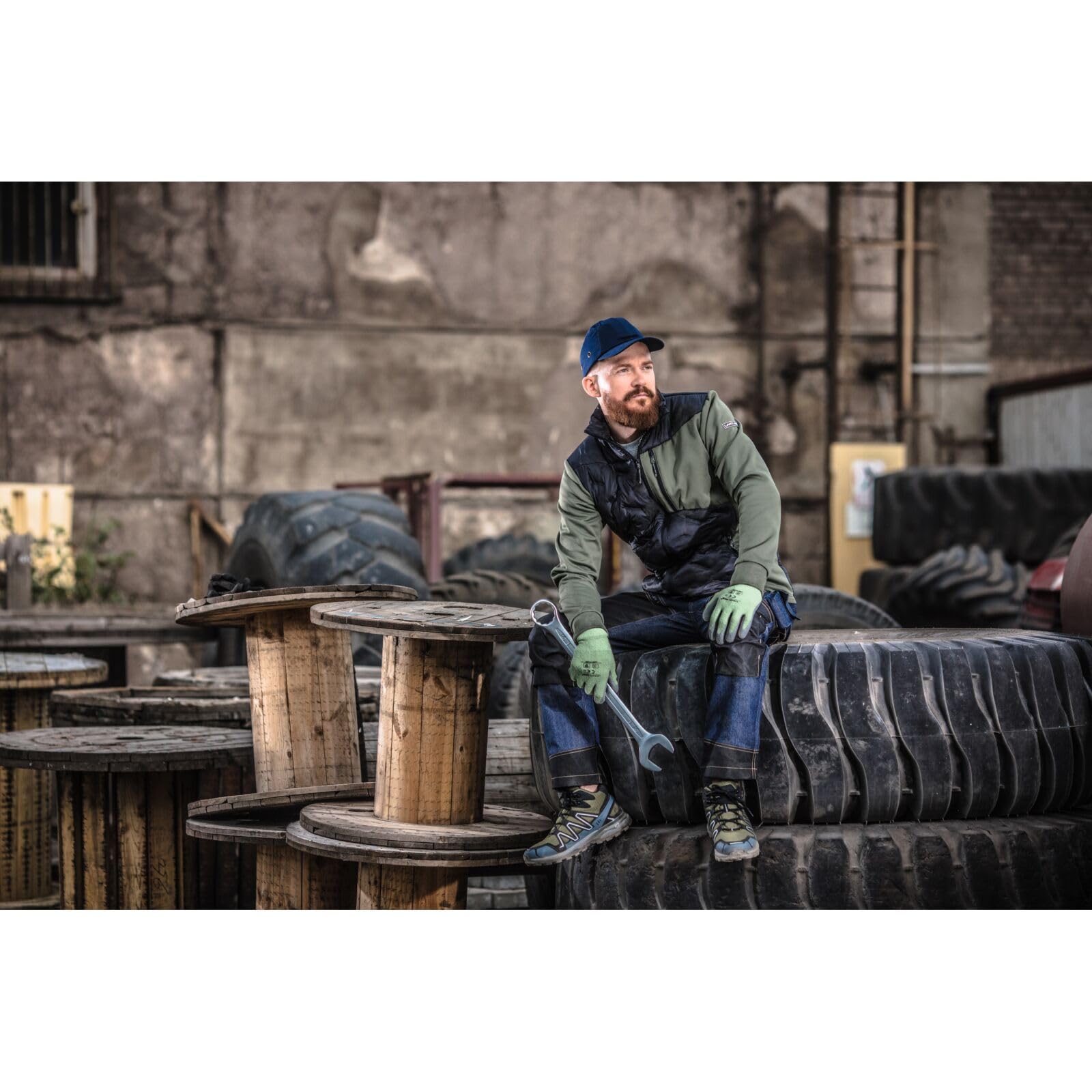 Lahti PRO Pantalones de mezclilla azules con refuerzos, L, CE, Lahti marca