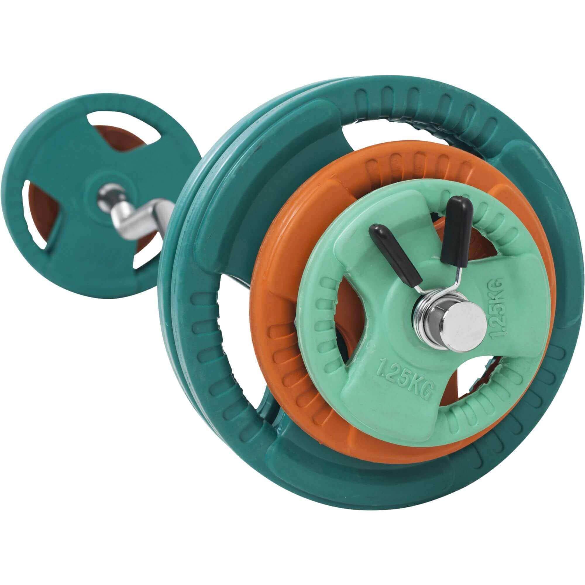 GORILLA SPORTS® Hantelset 35 kg mit SZ-Curlstange 120 cm, 30 mm, verchromt | 8 gummierte Gusseisen-Hantelscheiben, gerändelte Griffe und 2 Feder-/Sternverschlüsse, bodenschonend und rutschfest