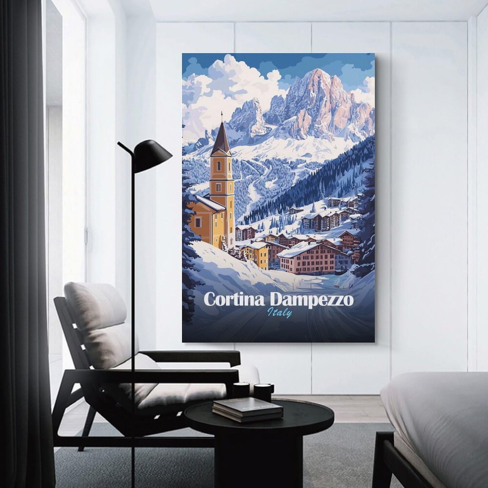 Junmoney Cortina DAmpezzo Italy Canvas Wall Decor, 16x24inch(40x60cm), for Home Office, Desk Area Or Studio, Wall Art That Adds Style to Work Areas