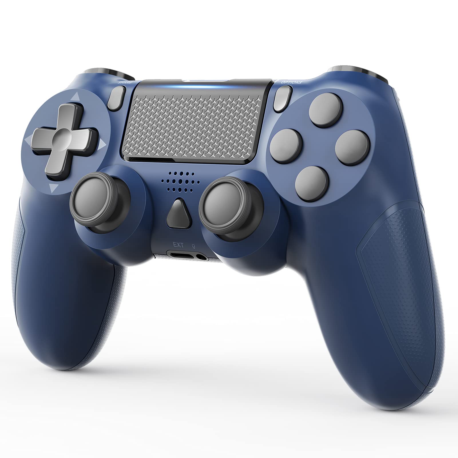 BOFFO Wireless Controller for PS-4, Compatible with P4/Slim/Pro, Built-in with Vibration/Motion Sensor/3.5mm Headphone Jack/Audio Function (Blue)