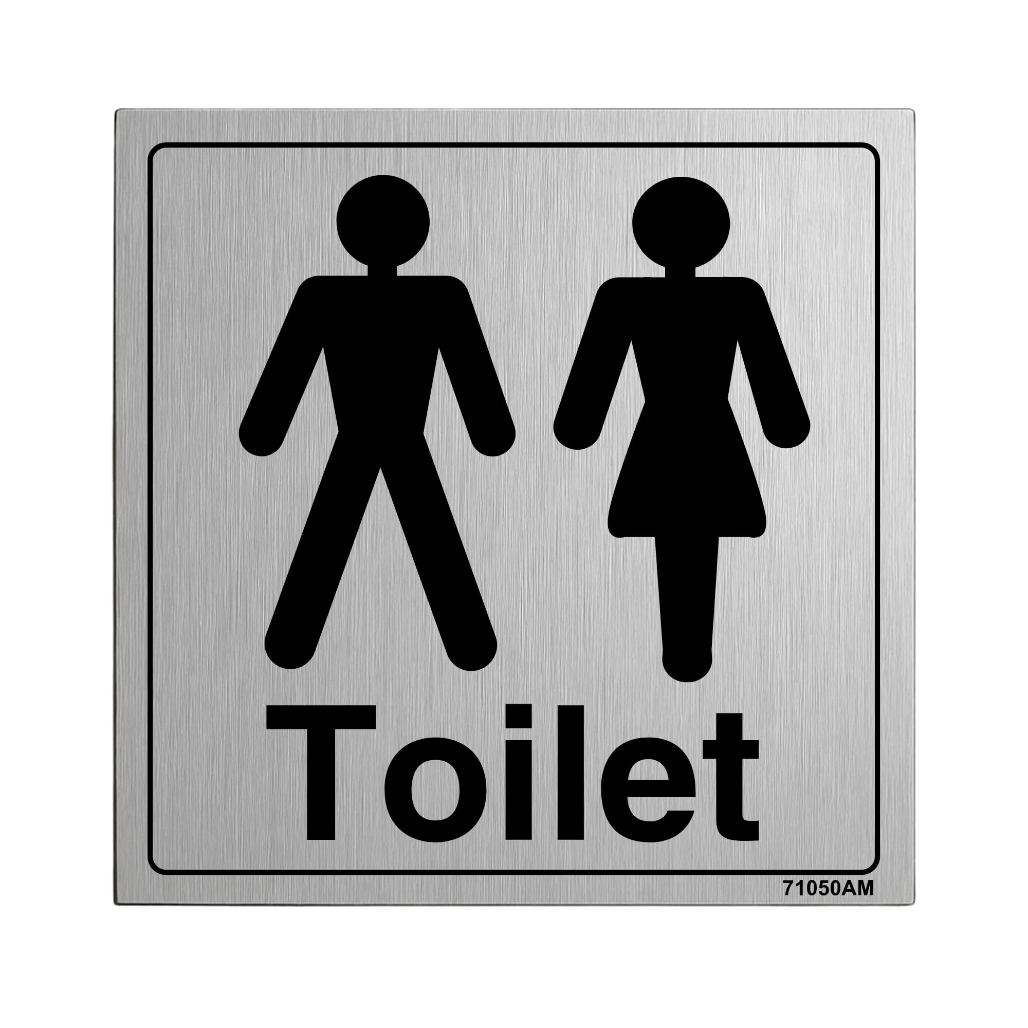 Vsafety Women's Grey V Safety General Door-Gents/ Toilet Sign - 150Mm X 150Mm - 3Mm Brushed Alu Comp