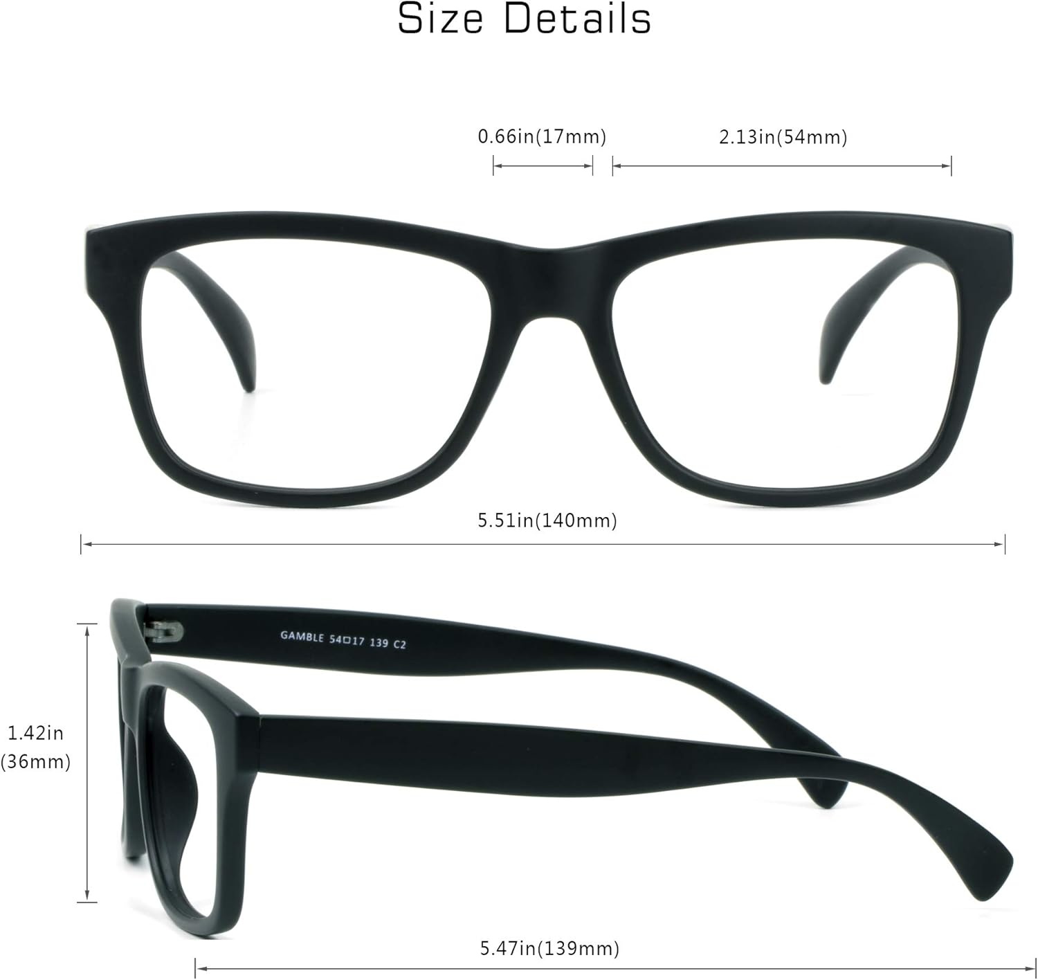 VisionGlobal Blue Light Blocking Glasses for Women/Men, Stylish Square Frame, Anti Eyestrain - Image 3