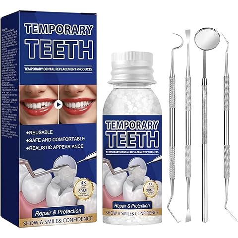 Tooth Repair Kit, Moldable Tooth Filling Repair Kit with 4 Dental Tool, Dental Care...