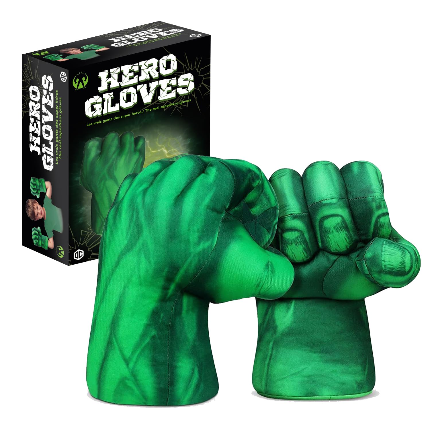 Paire de Gants de Boxe Géants Hulk | Super-Héros | Jouet Enfants | Poing en Mousse avec Attaches | Cadeau Insolite | Cosplay | Jeux | Halloween | Déguisement | Costume | 100% Fun | OriginalCup®