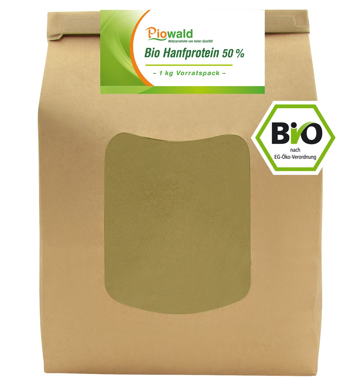 BIO Hanfprotein - 1 kg Vorratspack, fein vermahlen | Pflanzliches Eiweißpulver, Vegan, Proteinpulver, aus Hanfsamen