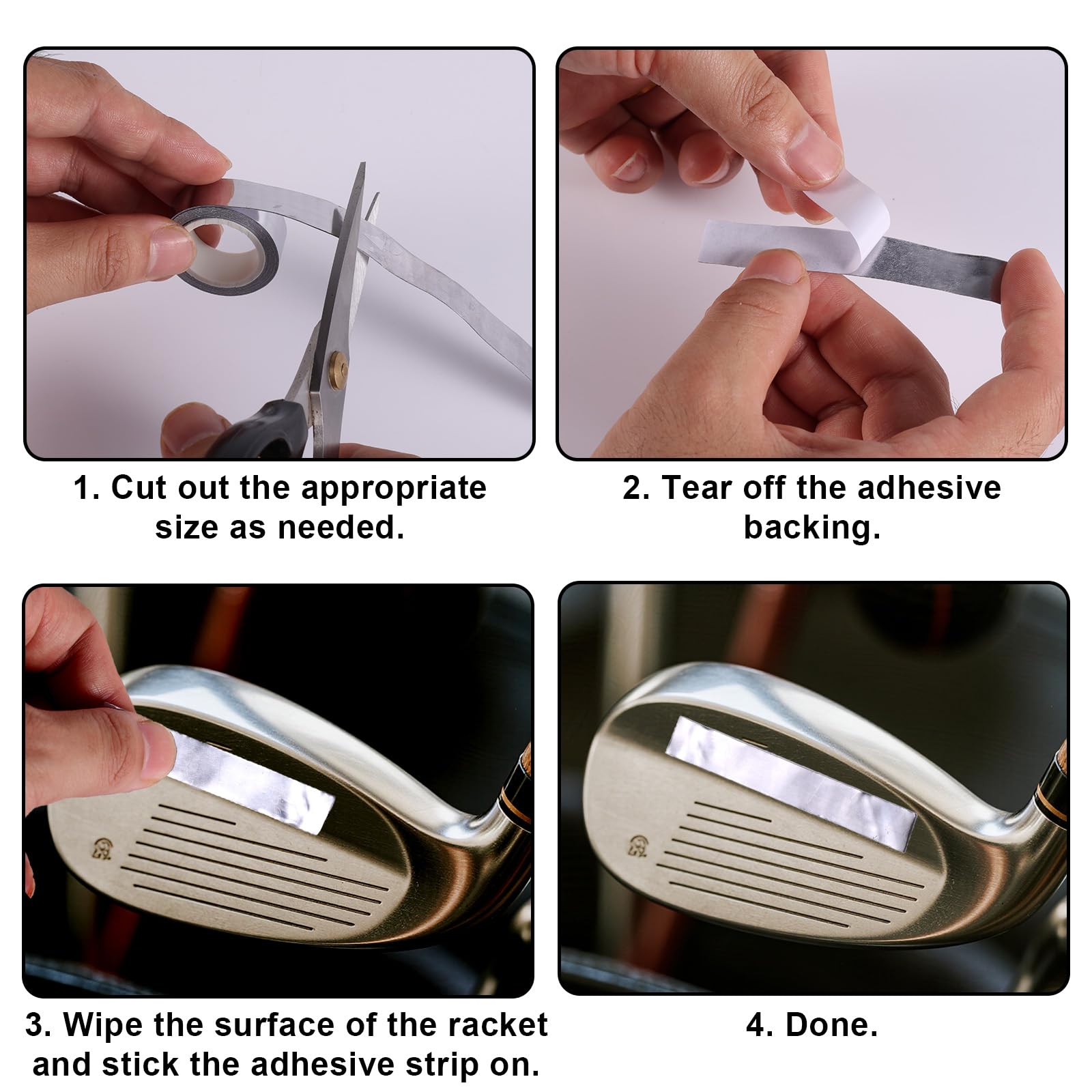 Ruban de Plomb Adhésif Golf 10pcs, 1 Rouleau 30g, Accessoires d'Entraînement Prédécoupés pour Réglage du Poids Raquette