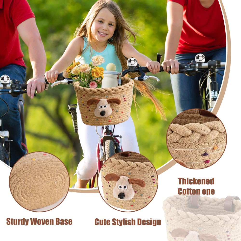 Cesta de Bicicleta para Niños, Cesta Bici Niño con 35 Estrellas para Radios, Cesta Lantera Bicicleta Niños, Cesta Bicicleta Desmontable, para Manillar de Bicicleta Infantil