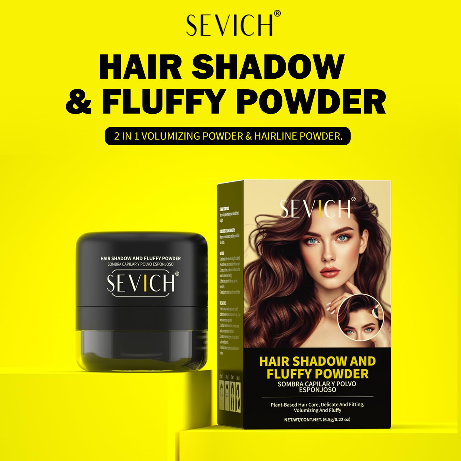 SEVICH 2-in-1 Hairline Powder & Volumizing Powder for Gray Coverage & Fluffy Roots, Oil-Absorbing, Natural-Looking - Image 2