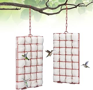 Sponsored Ad - Tandefio 2 Pcs Hummingbird Nesting Material Kit Refillable Bird Nesting Material Holder with Chain Hook, Ru...